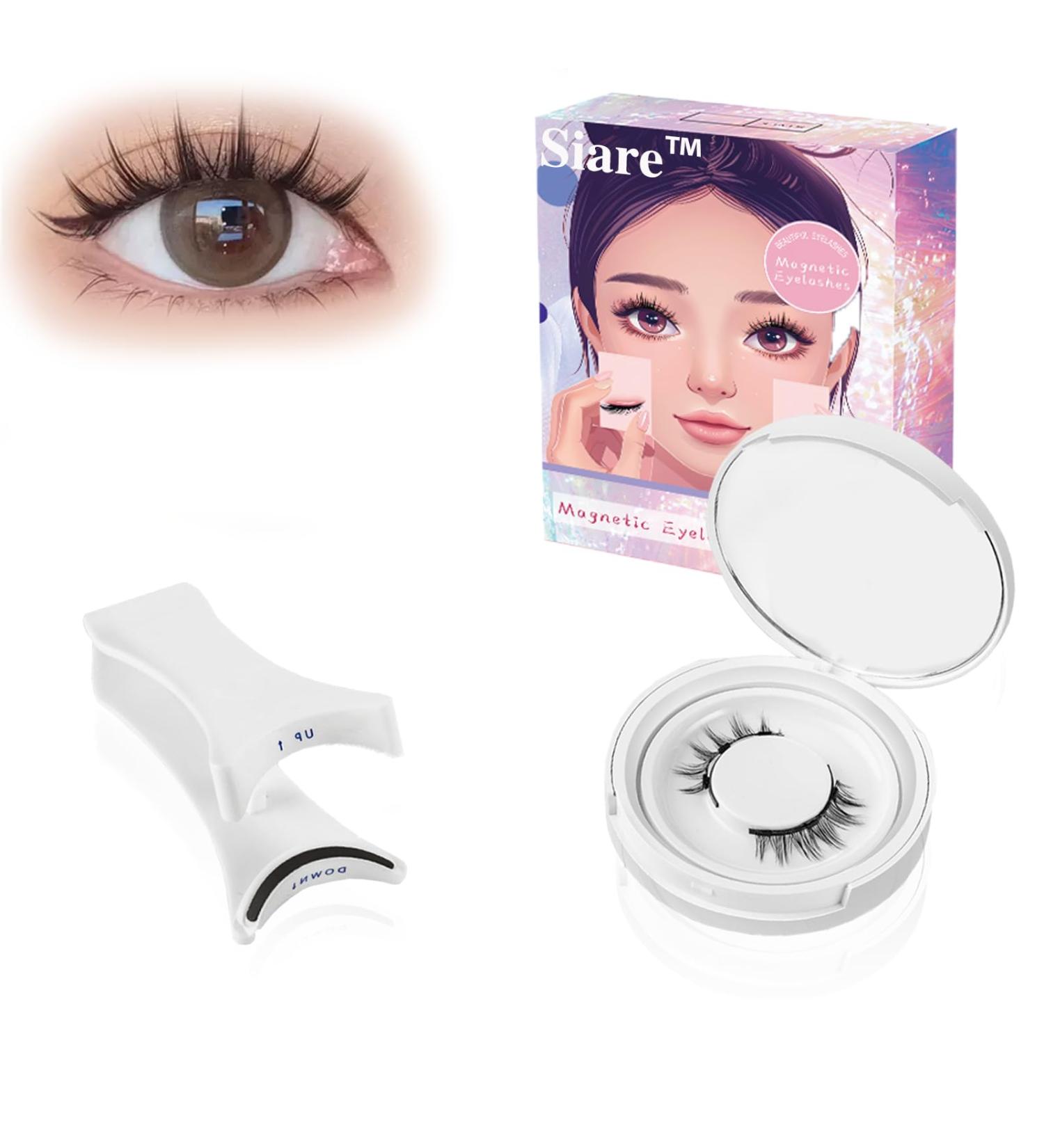 Siare Magnetic Eyelashes Kit - Reusable Waterproof Natural Lashes | Easy No Glue Wear | 2 Pairs for All-Day Comfort - Buy Online on GoSupps.com