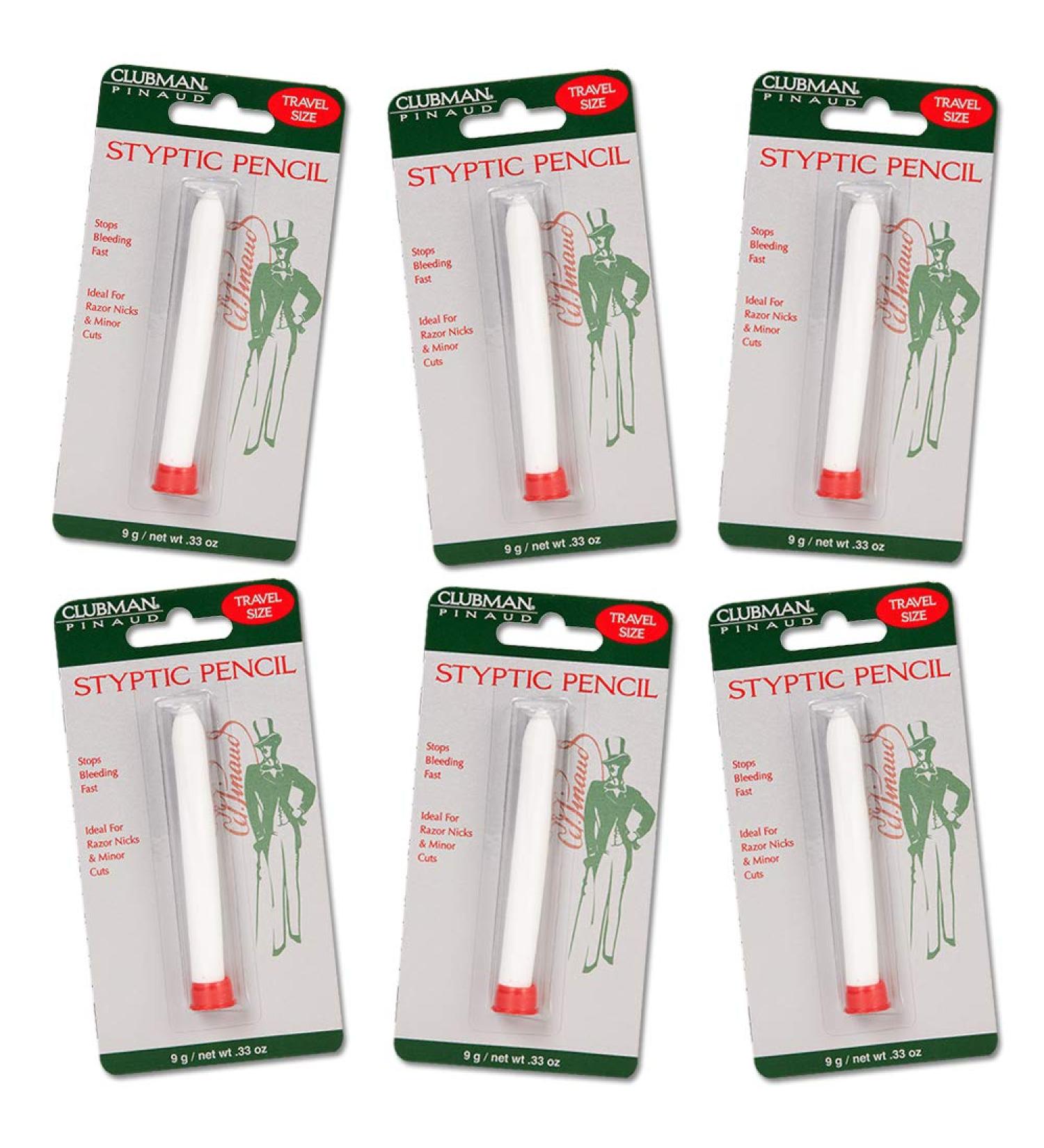 Pinaud Clubman Styptic Pencil 0.33 oz - 6 Pack for Quick Nick Relief - Buy Online on GoSupps.com