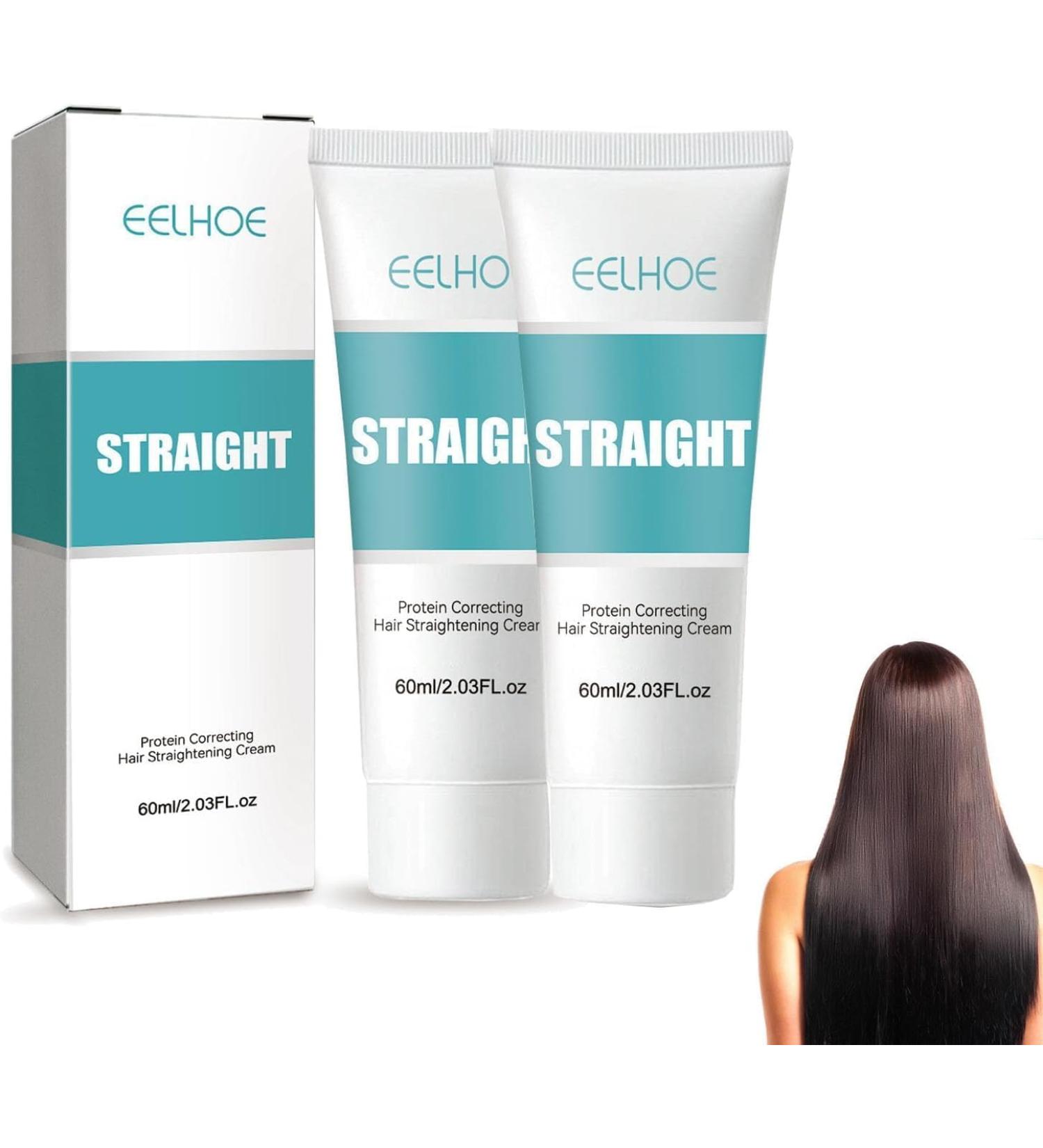 KYOSK Hair Straightener Cream Keratin Hair Treatment Straightener Protein Correcting Hair Straightening Cream Silk and Gloss Nourishing Smoothing for All Hair Types (2pcs) - Buy Online on GoSupps.com