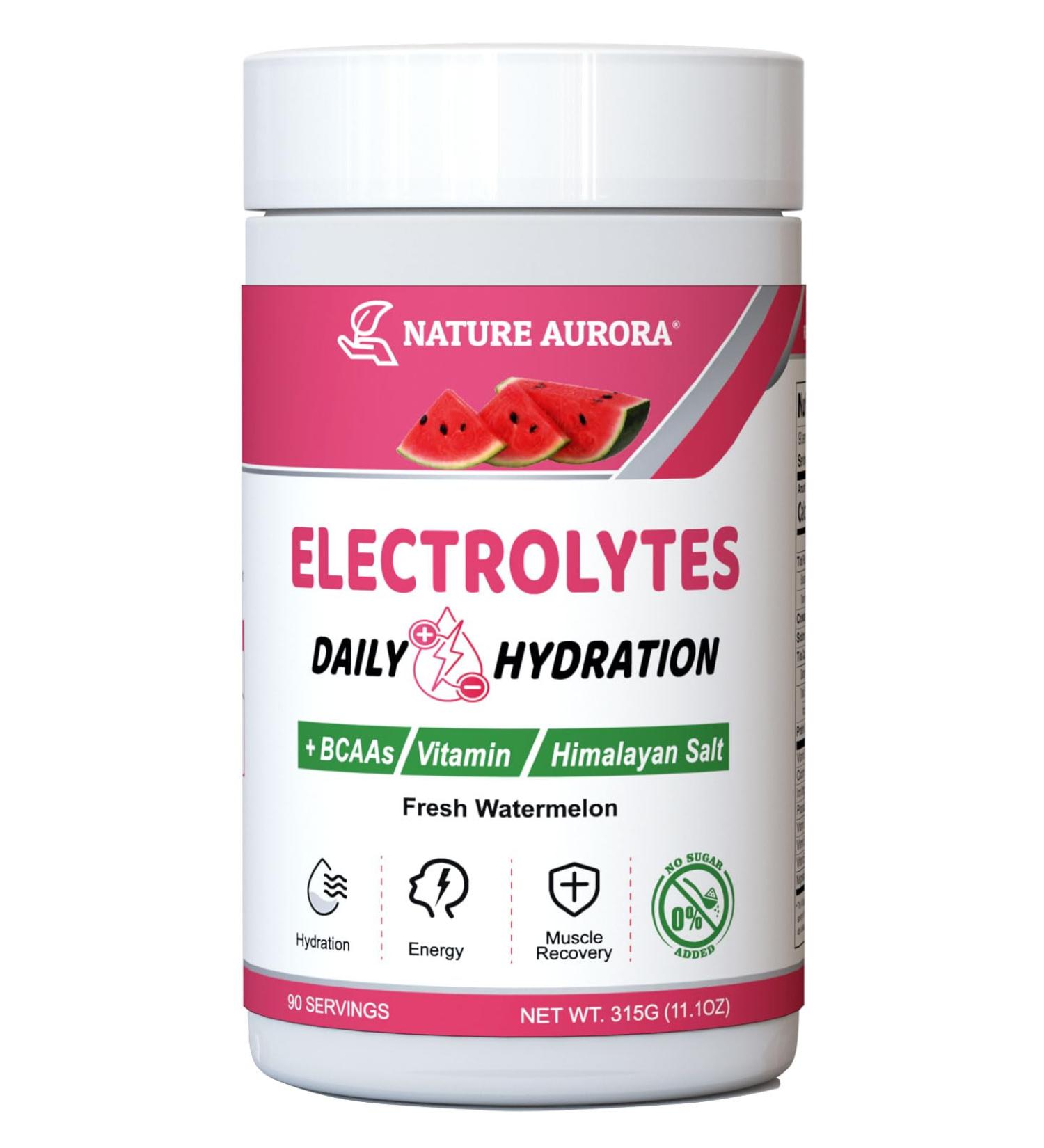 Buy Sugar-Free Watermelon Electrolyte Powder - Hydration with BCAAs & Himalayan Salt | Keto-Friendly 90 Servings - Buy Online on GoSupps.com