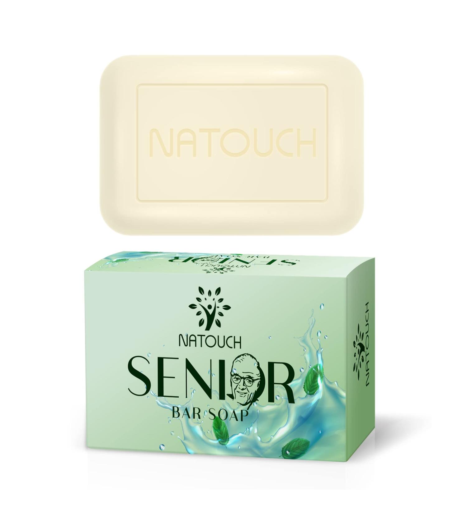 Natouch Anti-Aging Body Soap with Peppermint & Tea Tree - Cleansing & Deodorizing Bar for Nonenal Body Odor - Buy Online on GoSupps.com