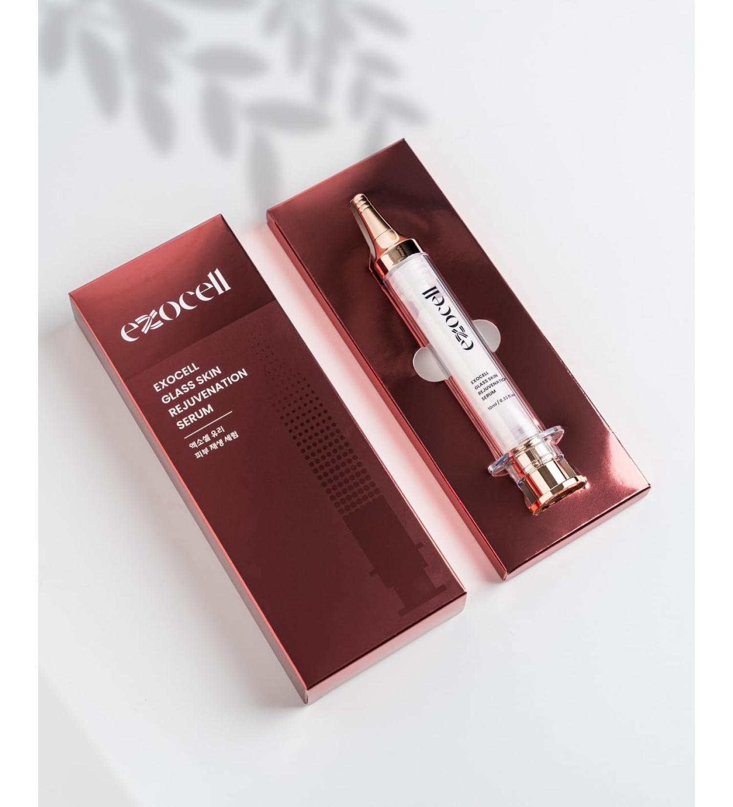 EXOCELL Glass Skin Rejuvenation Serum for Radiant Youthful Glow 10 ml (0.33 fl oz) | Korean Skincare with Ginseng Callus Culture Hyaluronic Acid & Ceramides - Buy Online on GoSupps.com