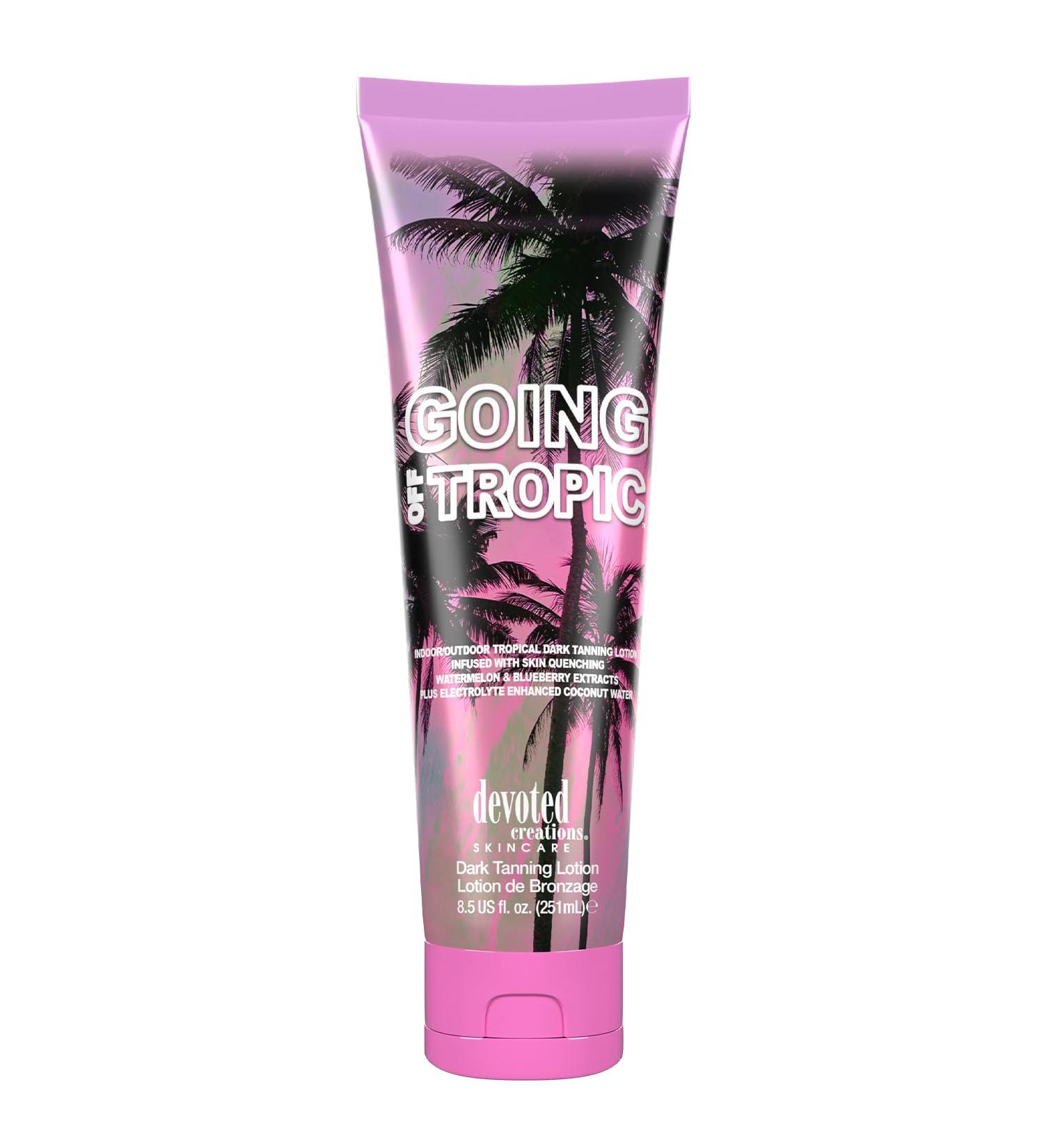 Devoted Creations Going Off Tropic - Electrolyte Enhanced Dark Tanning Lotion for Indoor/Outdoor Use | Skin Quenching Extracts | International Shipping Available - Buy Online on GoSupps.com
