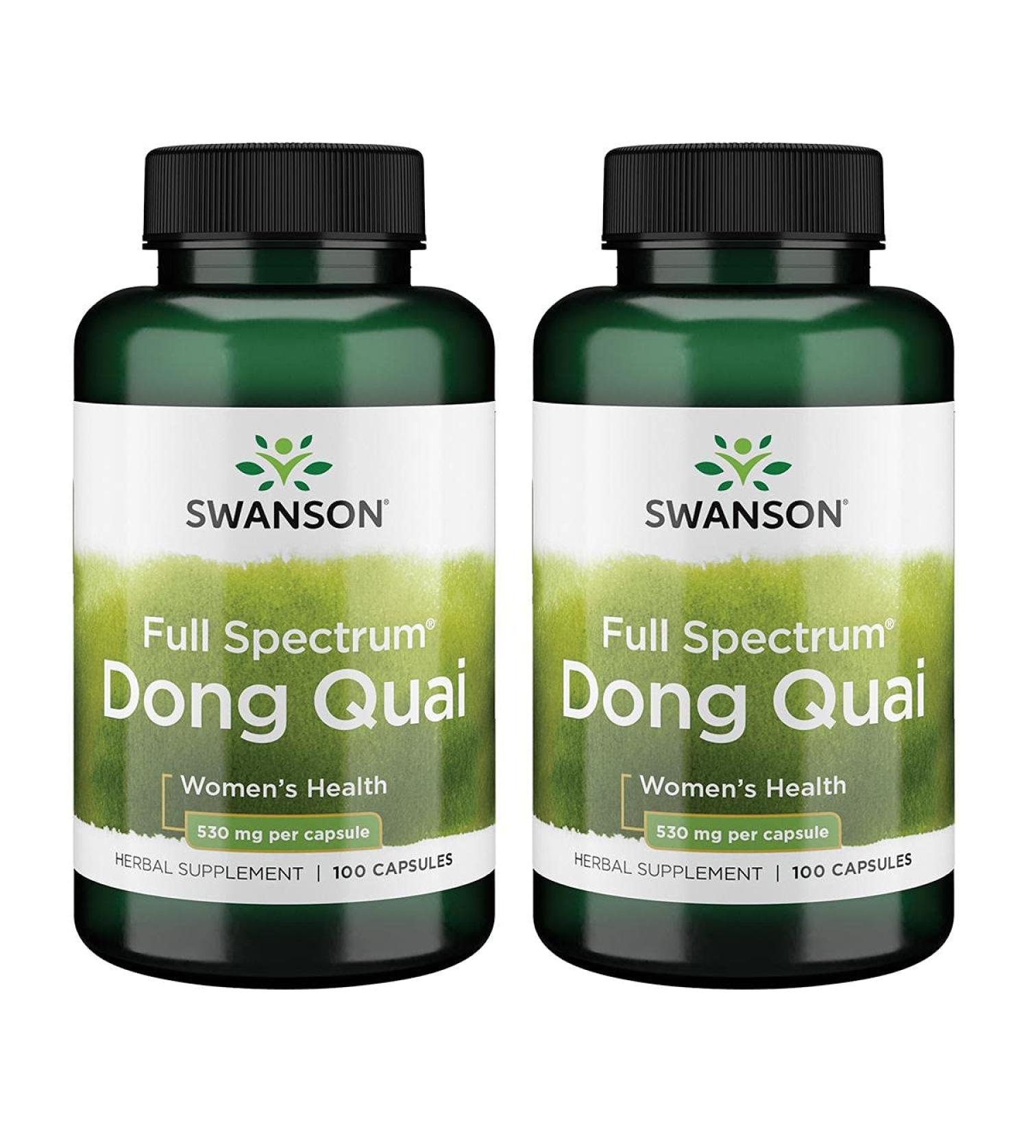 Swanson Dong Quai 530mg 100 Capsules - 2 Pack | Natural Menopause Support - Buy Online on GoSupps.com