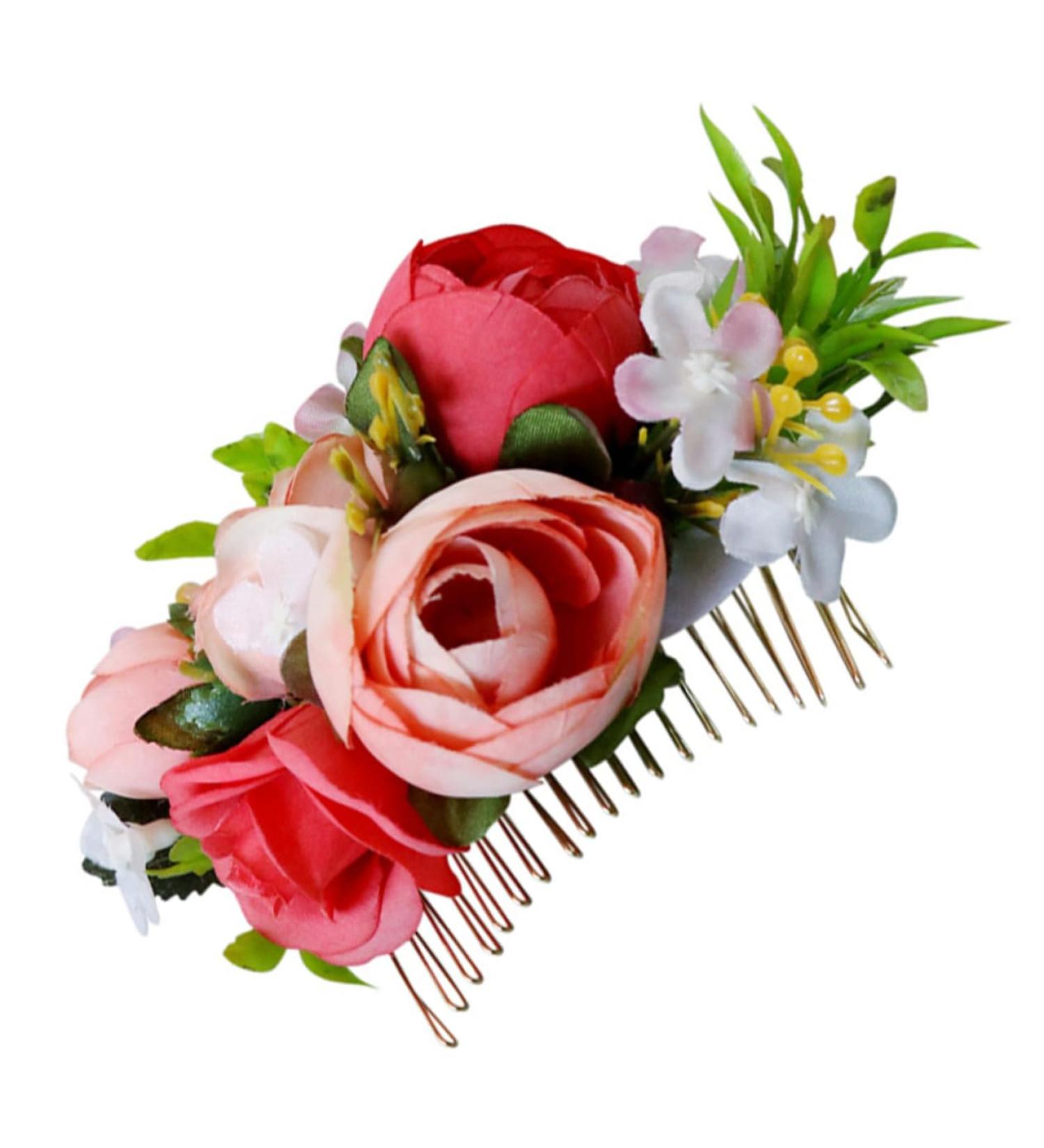 FRCOLOR 1pc Wedding Hair Accessories Hair Comb for Women Bridal Hair Flower Hair Clips for Women Hair Barrettes for Women Tiara The Flowers Artificial Flower Simulated Silk Flowers Bride - Buy Online on GoSupps.com
