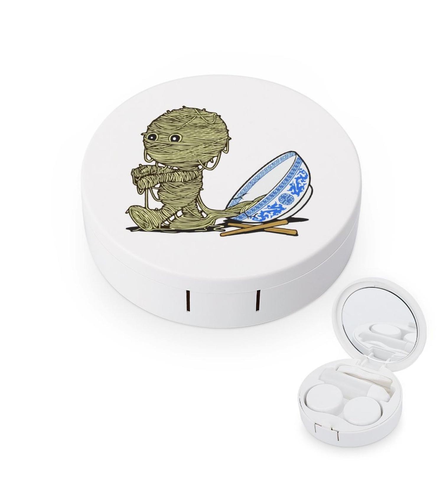 Buy Lamian Noodles Cute Contact Lens Case - Portable Round Storage Box Kit with Mirror for Travel & Outdoor Use - Buy Online on GoSupps.com