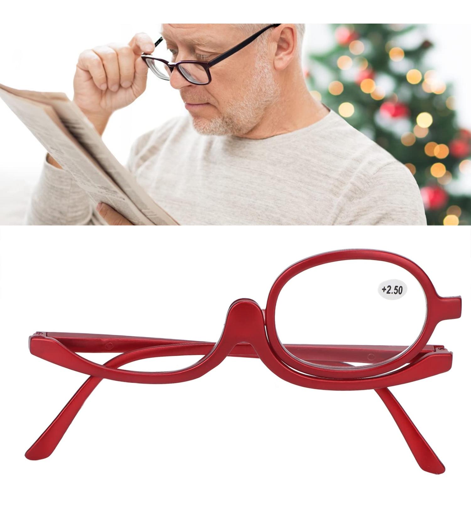 Fashionable +2.50 Makeup Reading Glasses - Rotatable High-Folding Magnification Lenses for Women - Buy Online on GoSupps.com