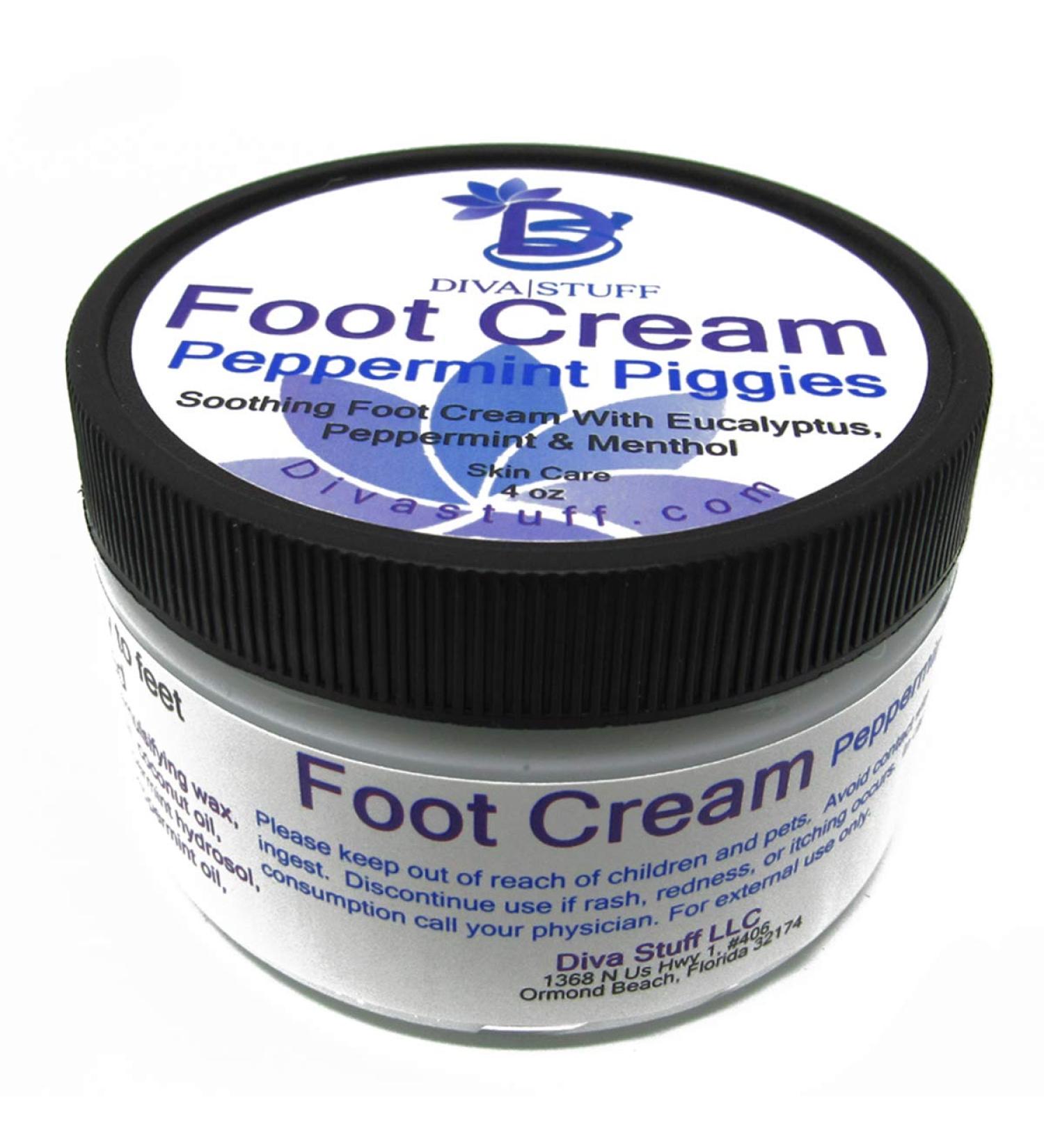 Soothing Peppermint Piggies Foot Cream with Eucalyptus, Peppermint, and Menthol - Diva Stuff - Buy Online on GoSupps.com