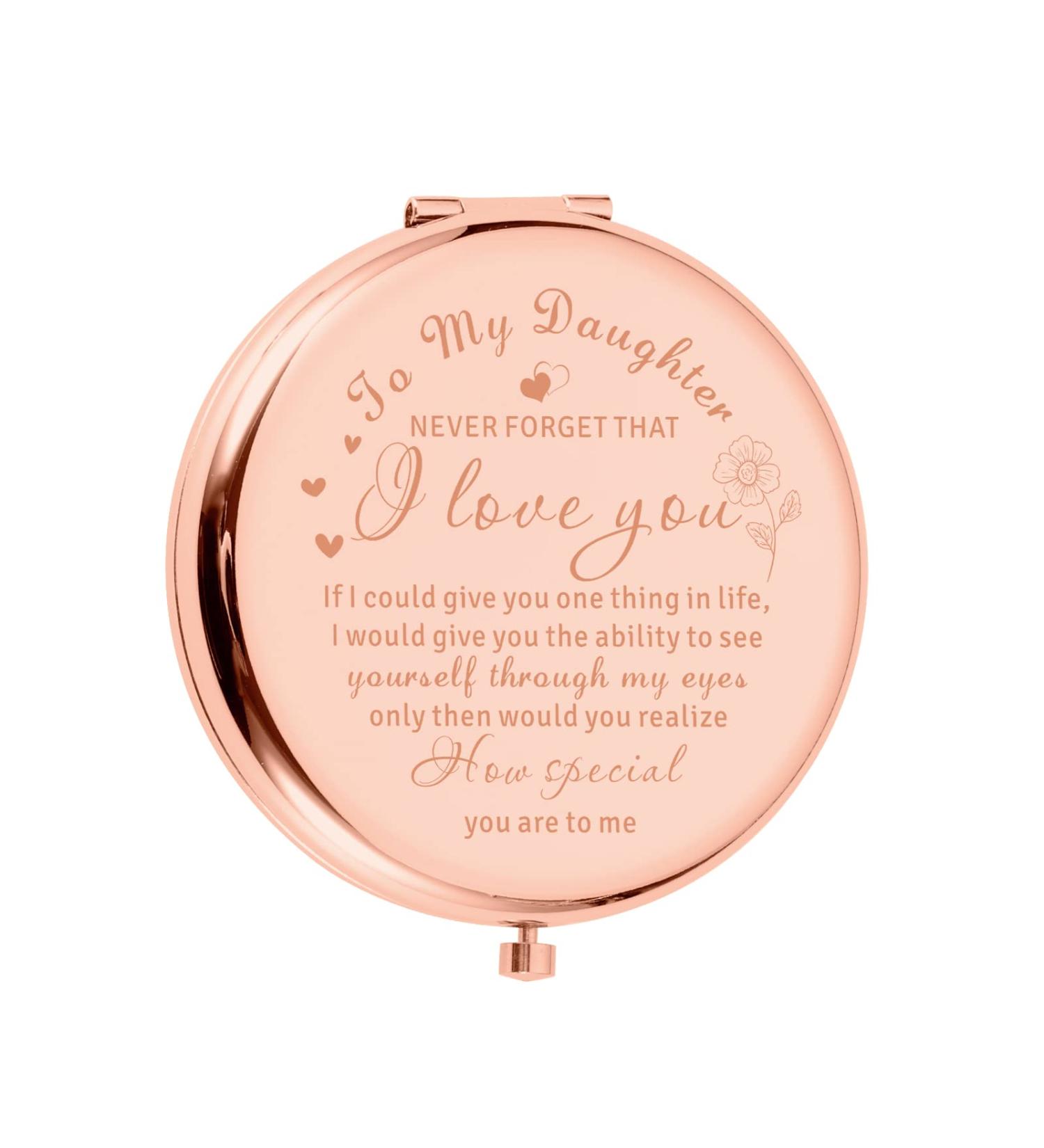 Inspirational Gifts for Daughter - Valentine's Day, Birthday, Engagement, Graduation - Compact Makeup Mirror - Buy Online on GoSupps.com