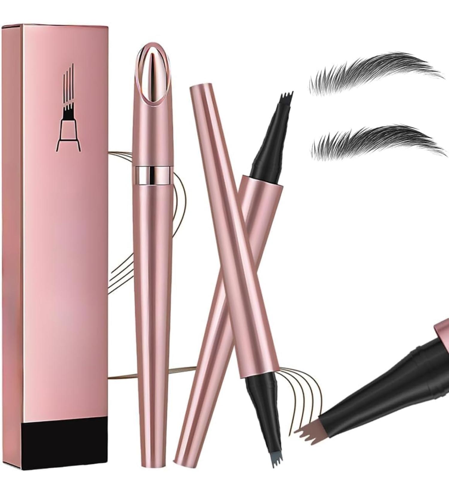 Magic Eyebrow Pencil - 2024 New 3D Waterproof Microblading Eyebrow Pencil Contouring Pen - Natural Long-Lasting Fine Stroke Microblading 4 Tip Eyebrow Pencil (Black+Grey) - Buy Online on GoSupps.com