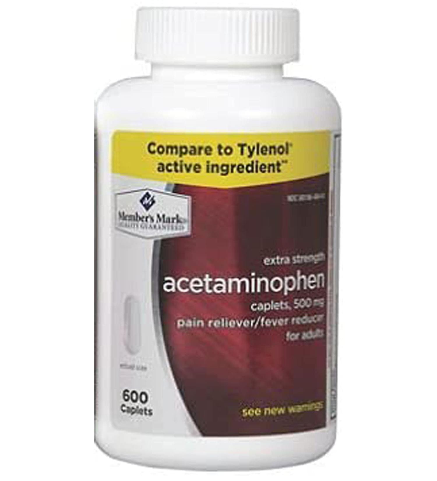 Acetaminophen Generic 500 mg Extra Strength - 600 Caplets