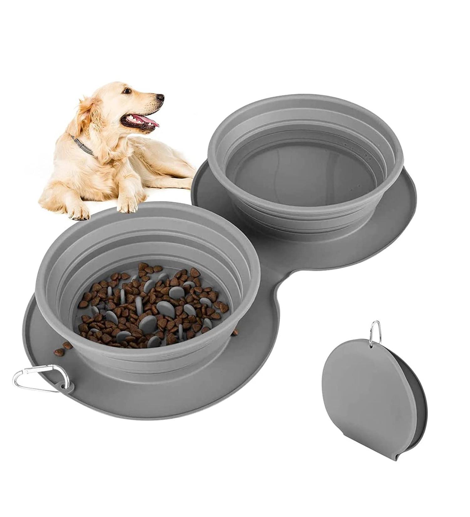 Foldable Travel Dog Bowls | Portable Silicone Food & Water Bowls for Dogs & Cats - Ideal for Medium to Large Pets - Buy Online on GoSupps.com