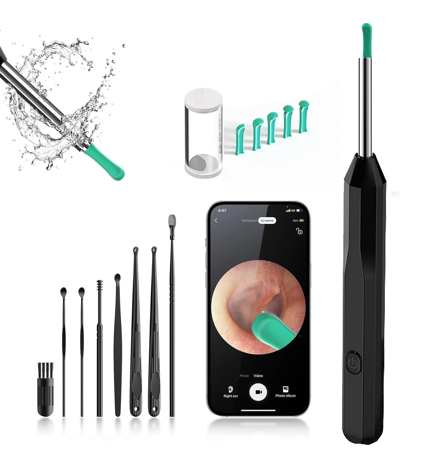 OKUBOX Ear Wax Removal Ear Cleaner with 1080P Camera Smart Visual Earwax Cleaning Tool with 6 LED Lights 8 Pcs Ear Set 6 Ear Scoop Ear Tips Replacement Ear Cleaner for iOS & Android (NE6-YT) - Buy Online on GoSupps.com