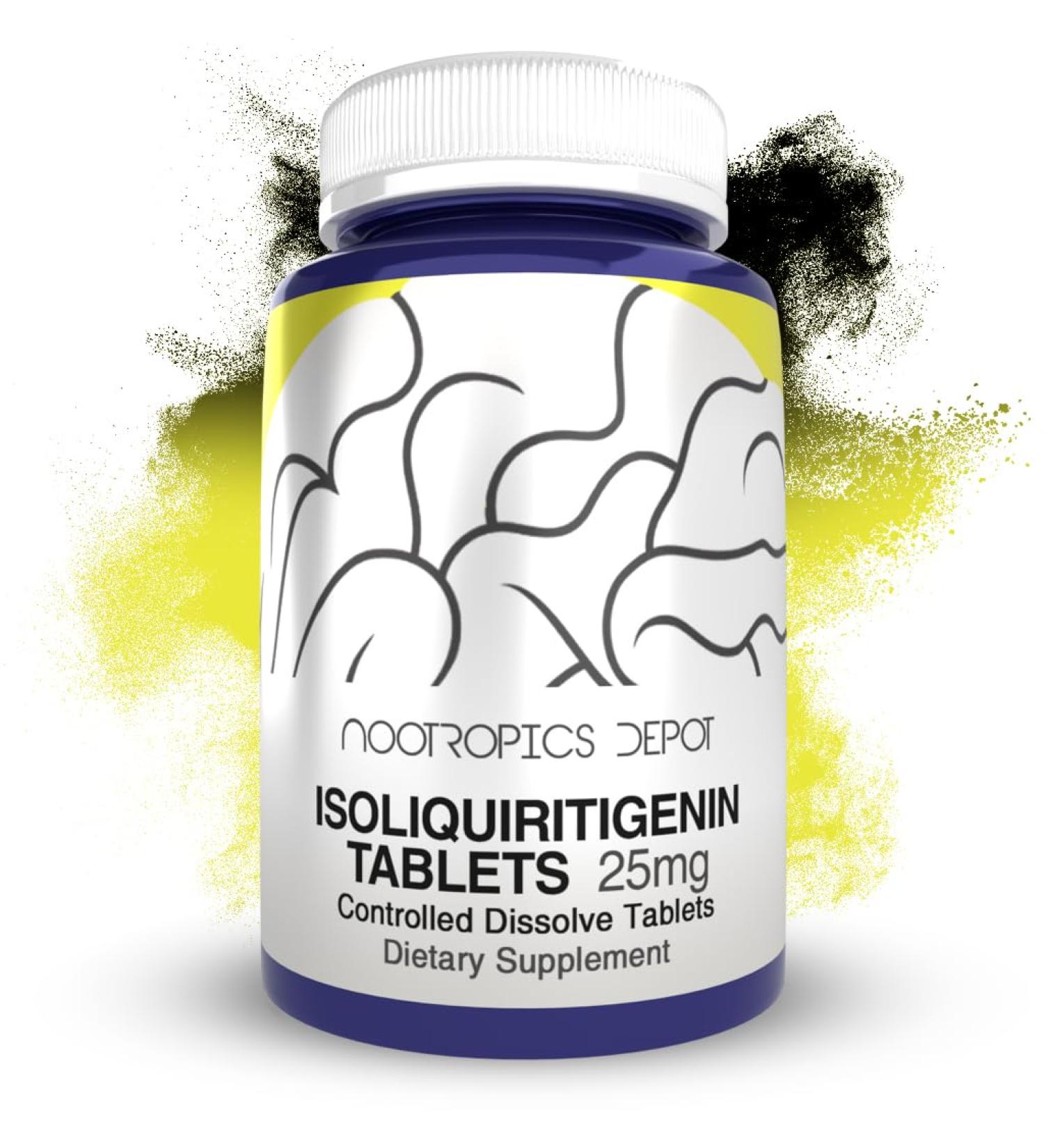 Nootropics Depot Isoliquiritigenin Controlled Dissolve Tablets | 60 Count | 25mg | Licorice Extract | Glycyrrhiza glabra | Mood Relaxation and Energy Support 60 Count (Pack of 1) - Buy Online on GoSupps.com