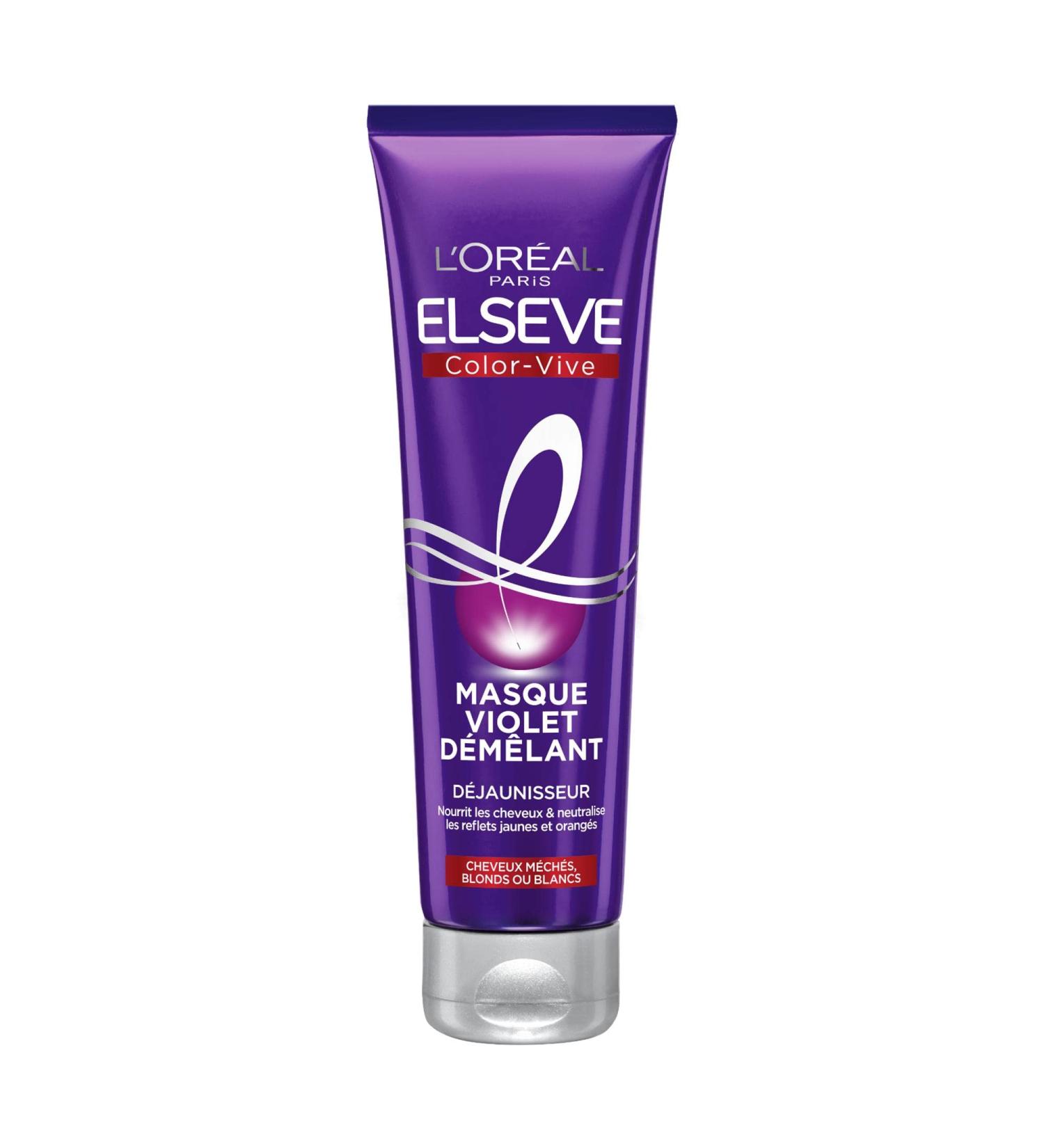 L'Or al Paris - Violet Detangling Mask - For Highlighted Blonde or White Hair - Neutralization of Yellow & Orange Reflections - Elseve Color-Vive - 150 ml - Buy Online on GoSupps.com