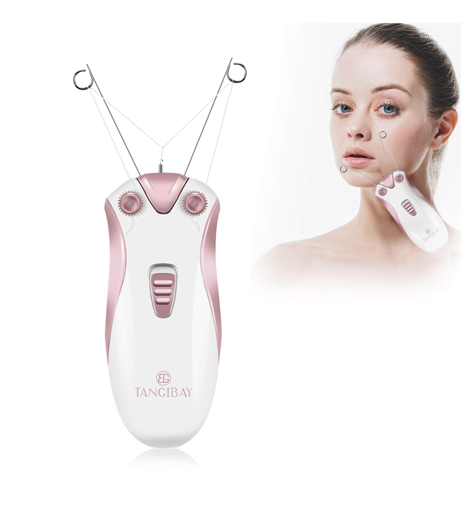 Cordless Electric Facial Threading Hair Removal for Women - Rechargeable Face Hair Remover in Rose Gold - Buy Online on GoSupps.com
