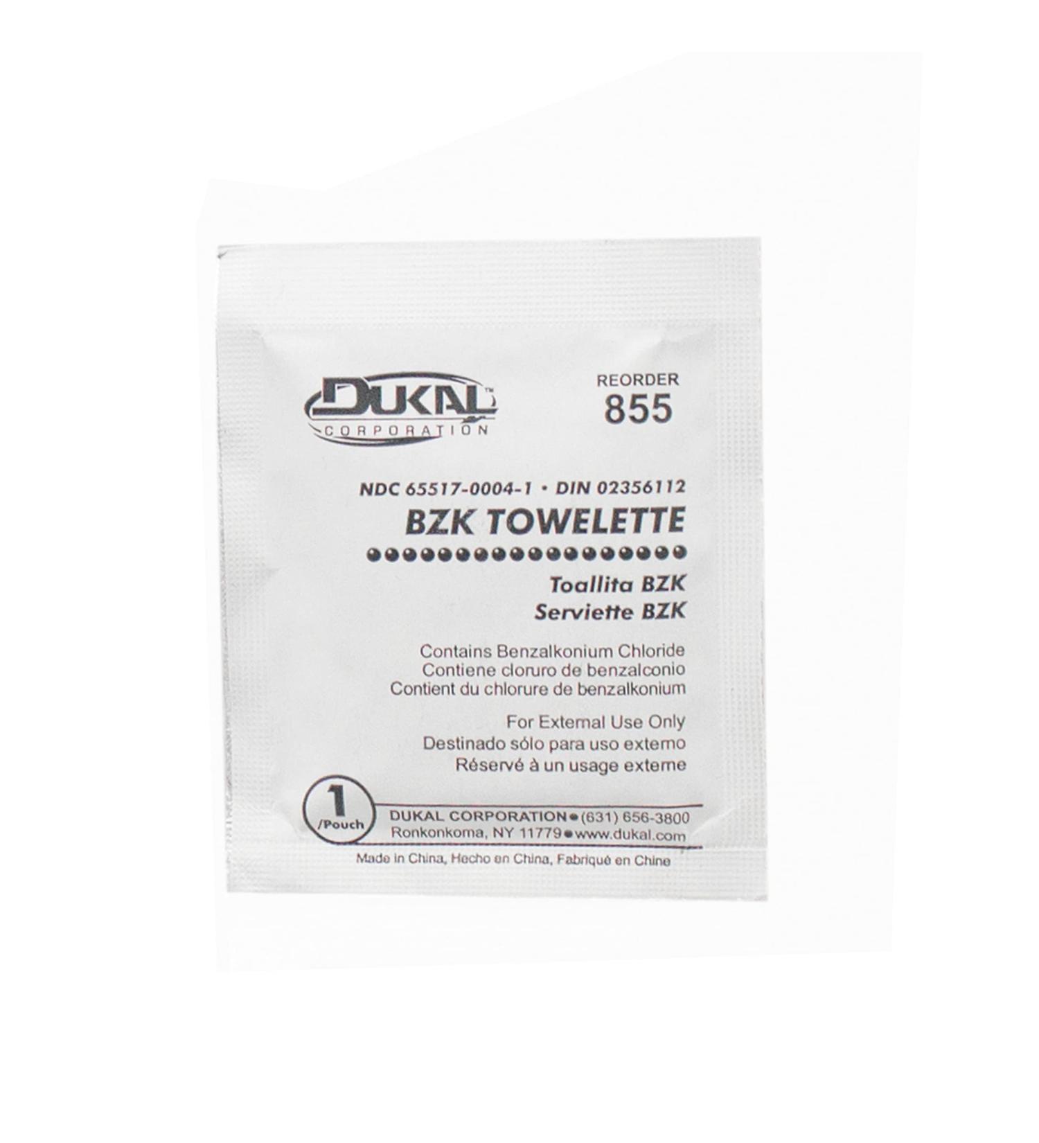 DUKAL 855-1000 BZK Towelette 5" x 8" Non Sterile