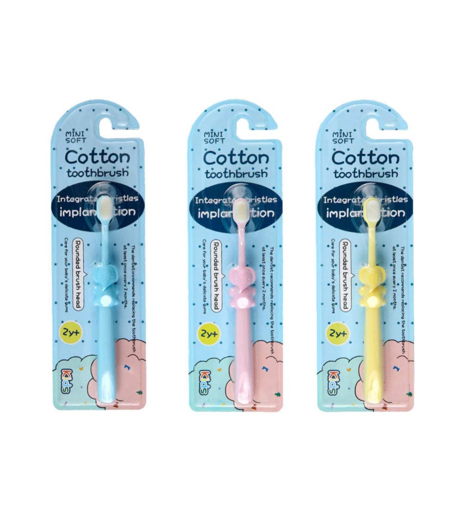TOYANDONA 3 Pcs Kids Elephant Toothbrush Set | Infant Training & Cleaning | Oral Care for Children | Toddler Pink Yellow Blue - Buy Online on GoSupps.com