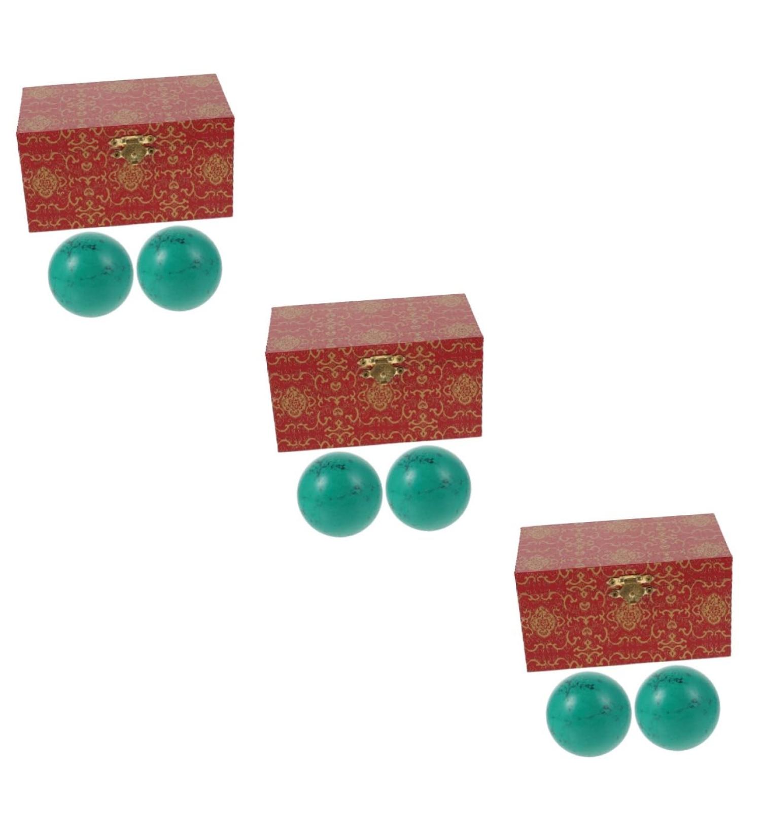 Magiclulu Turquoise Handball Massage Balls - Stress Relief Wooden Fitness Gifts | Chinese Health Relaxation & Practice - Buy Online on GoSupps.com