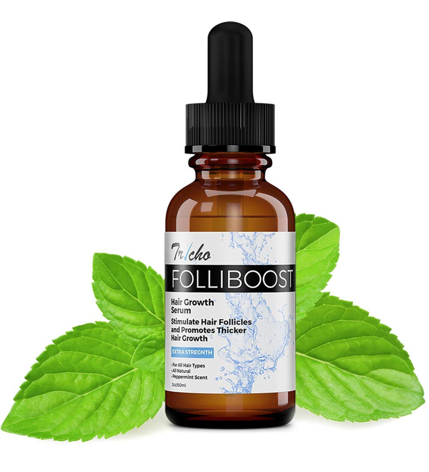 Folliboost Hair Growth Serum with Biotin & Natural Ingredients - 2 oz - Fight Hair Loss - Made in USA - Buy Online on GoSupps.com