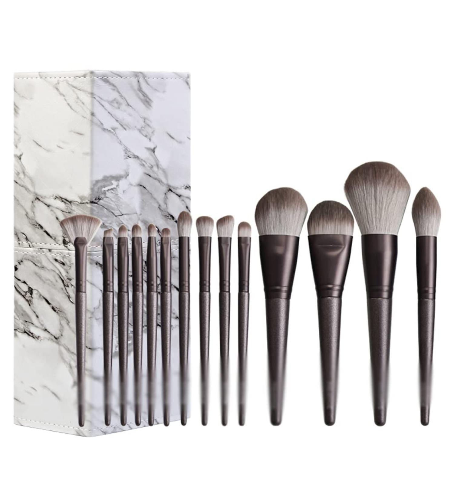 14Pc Makeup Brushes Set | Premium Cosmetic Brush Kit for Foundation Powder Blush & Eyeshadow with Holder - International Shipping Available - Buy Online on GoSupps.com