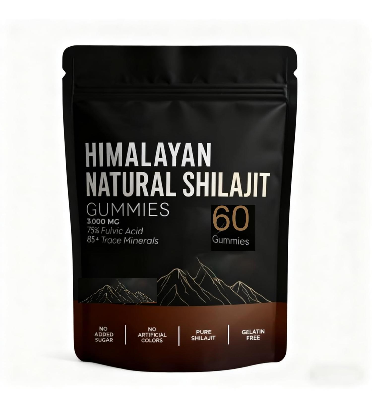 Himalayan Shilajit Gummies Natural Energy and Focus Non-GMO 60 Gummies (1) - Buy Online on GoSupps.com