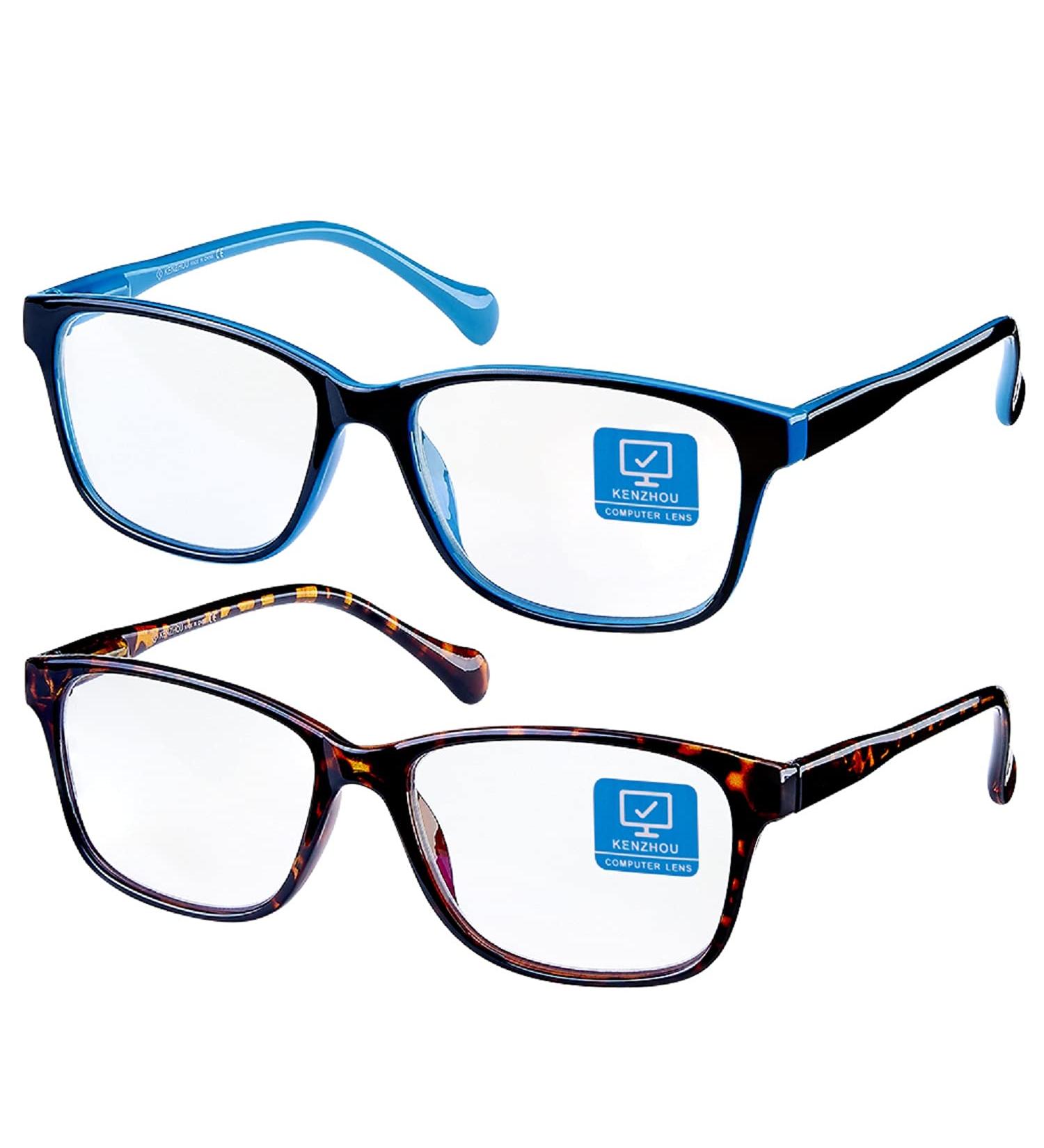 Blue Light Blocking Computer Glasses - Unisex Anti Eyestrain Eyewear for Women/Men - Twilight and Blue White - Buy Online on GoSupps.com