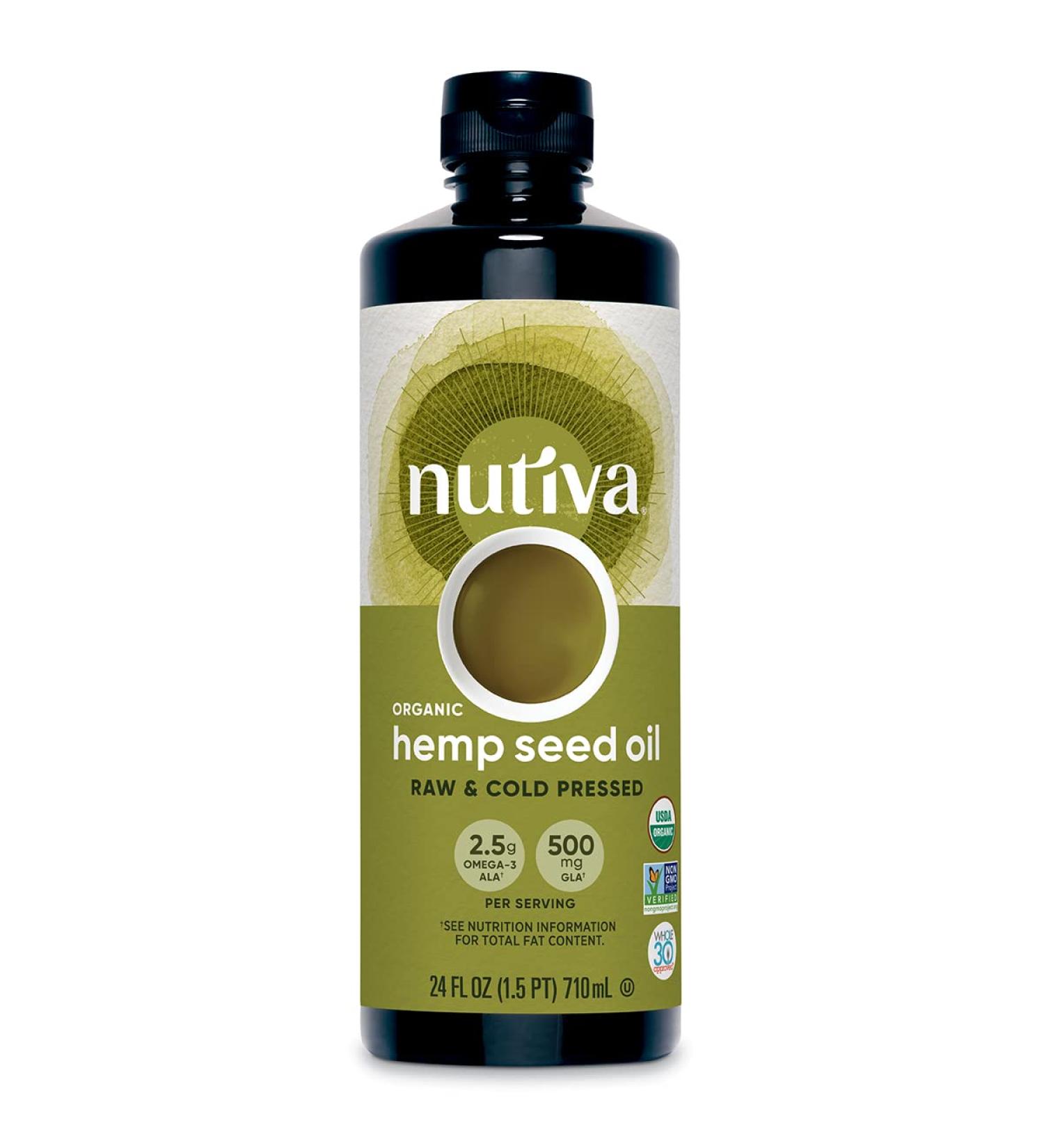 Nutiva Organic Cold Pressed Hemp Oil 24 fl oz - Pure, Natural & Nutritious - Buy Online on GoSupps.com