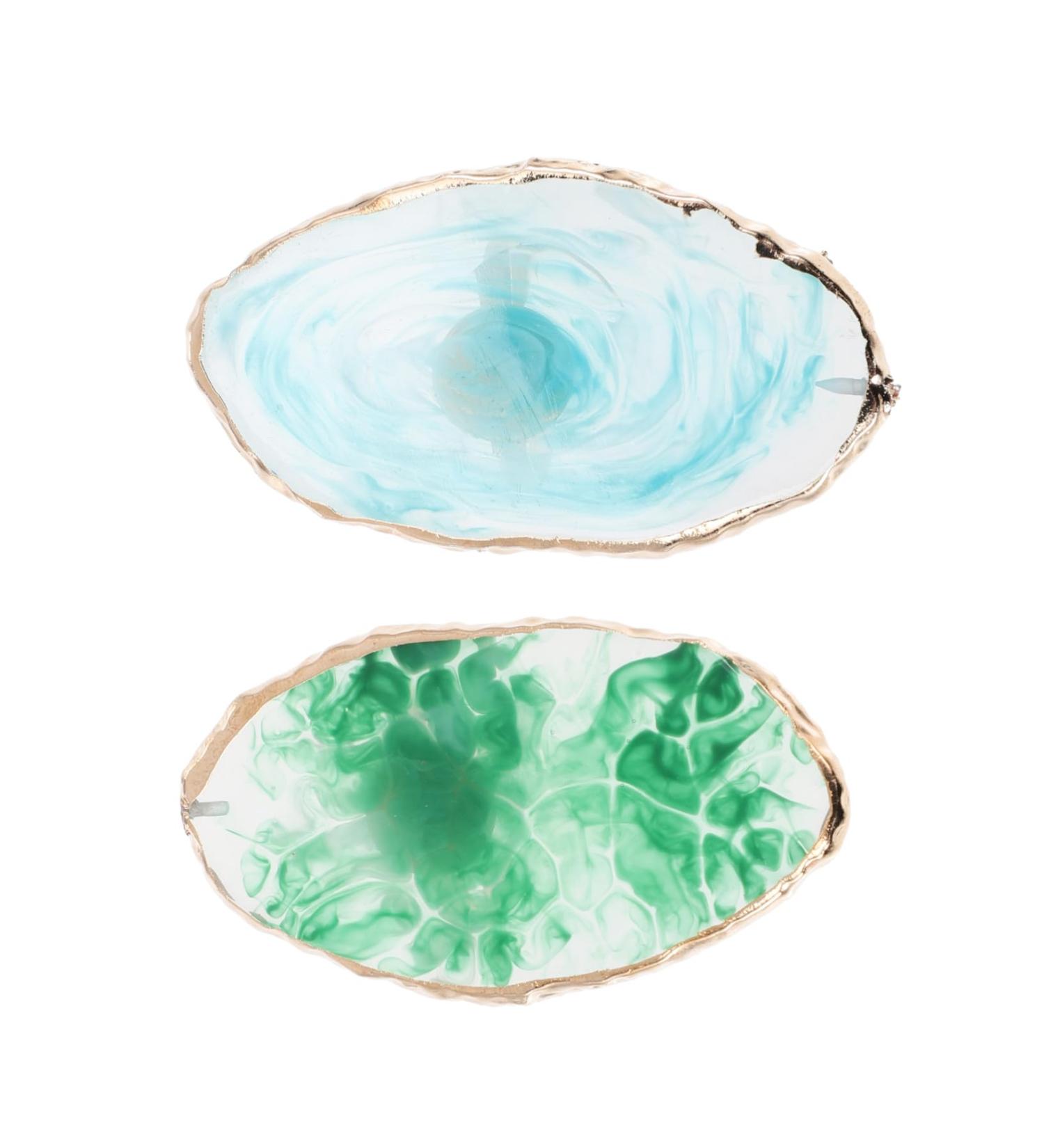 ERINGOGO Palette de Nail Art en R sine 2 Pi ces de Bague Palettes de Manucure Compacte Bleue et Verte Plateau de M lange Vernis Ongles Usage Voyage et Maquillage Polyvalent - Buy Online on GoSupps.com