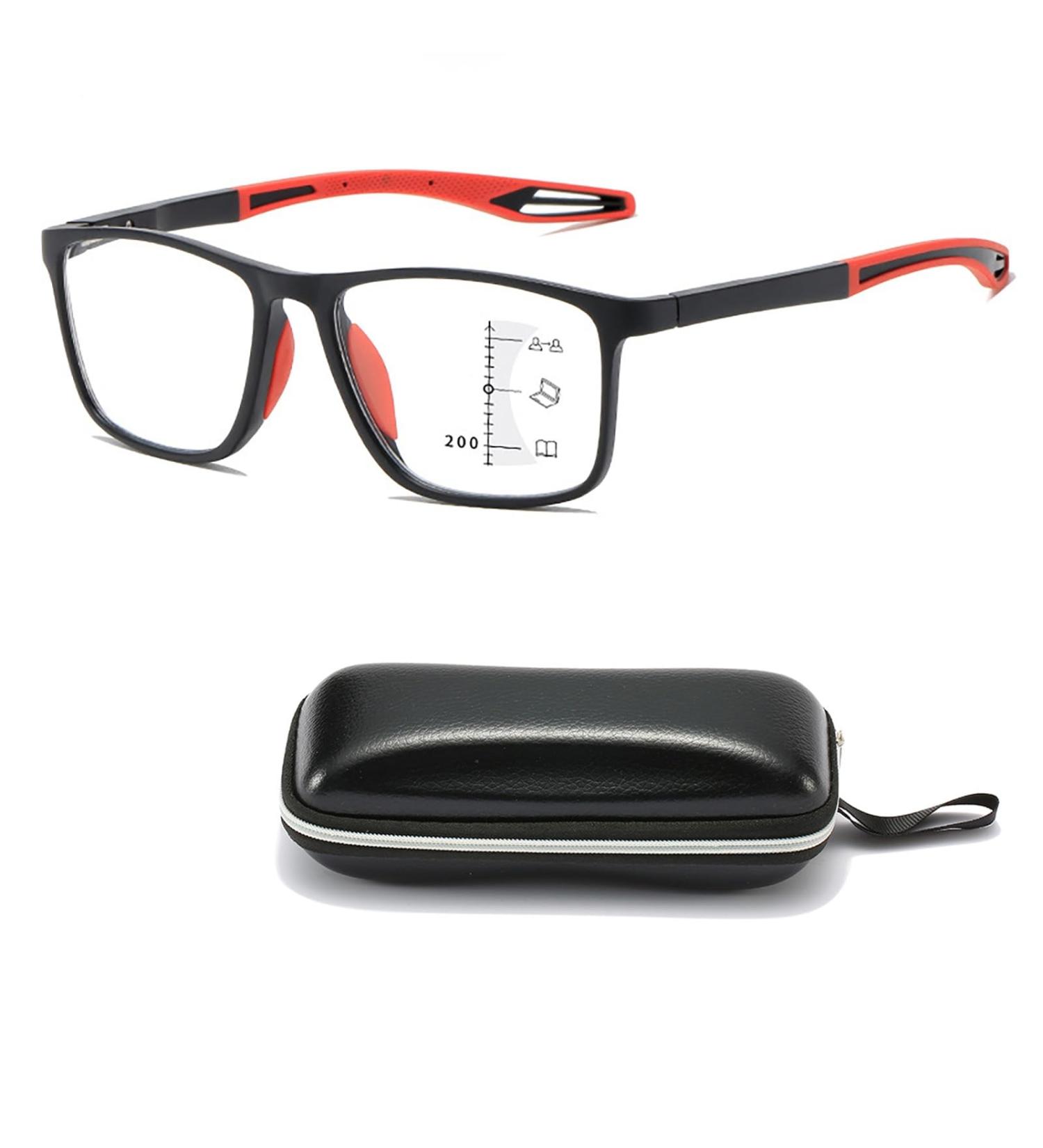 VAKUUM Progressive Multifocus Reading Glasses for Men & Women | Anti Blue Light Anti Glare Computer Readers | Red Size 4.0x - Perfect for Computer Work - Buy Online on GoSupps.com