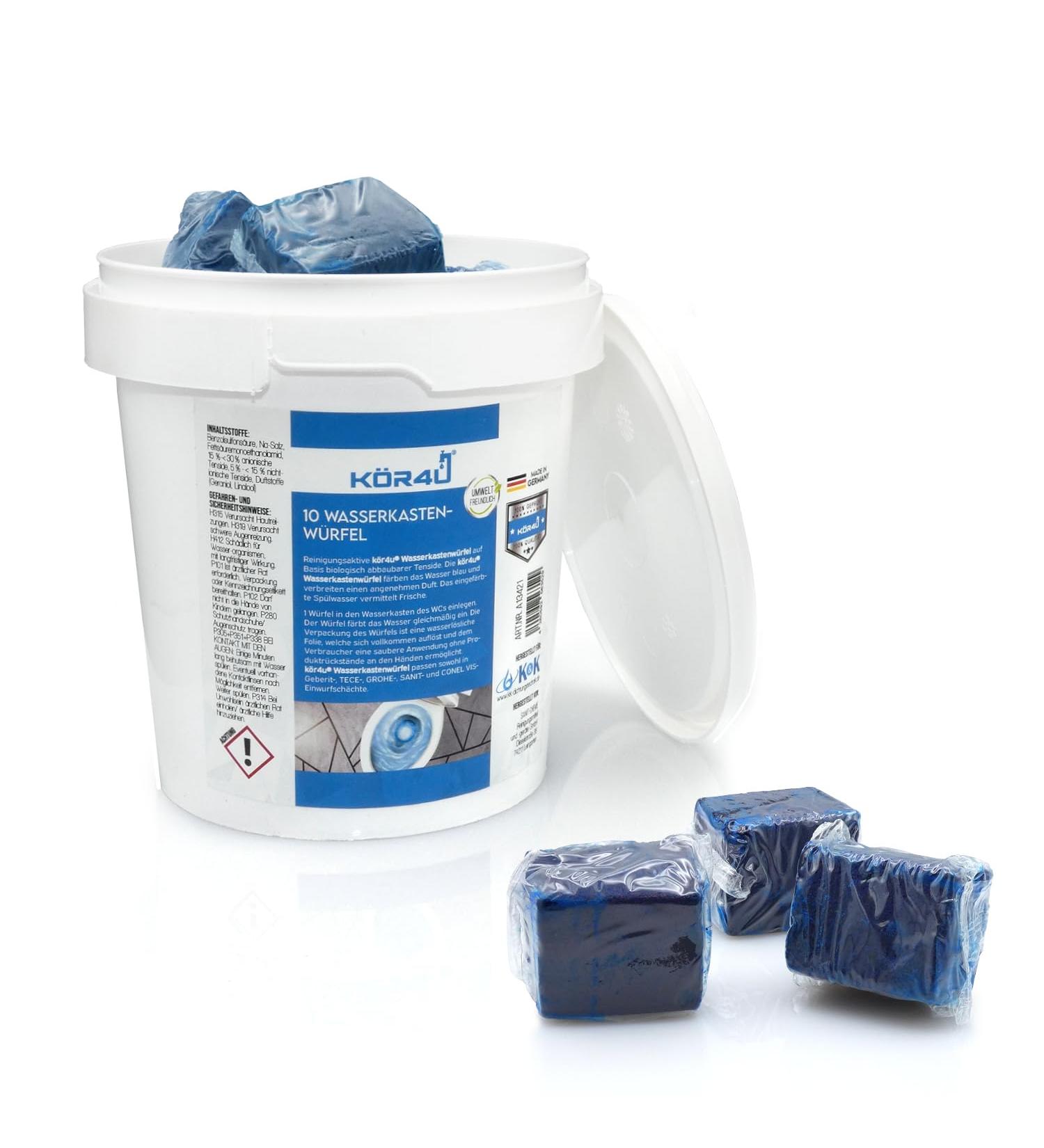K r4U Water Box Cubes - 10 Eco-Friendly Cleaning Tabs for Fresh Cistern Water - Made in Germany - Buy Online on GoSupps.com