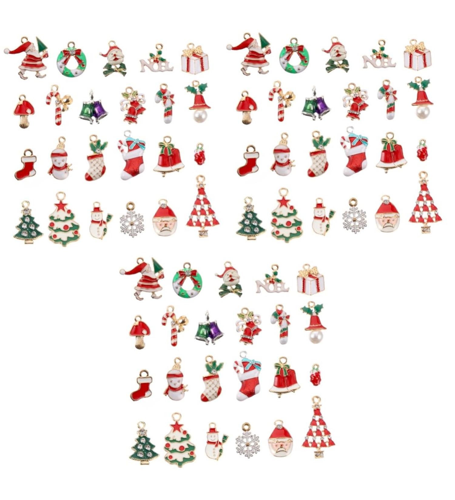 COHEALI 69 Pcs Christmas Ornaments Accessories Bangle Keychain Present Ornaments Xmas Pendant Charm 3.3X1.7CMx3pcs Assorted Colorx3pcs - Buy Online on GoSupps.com