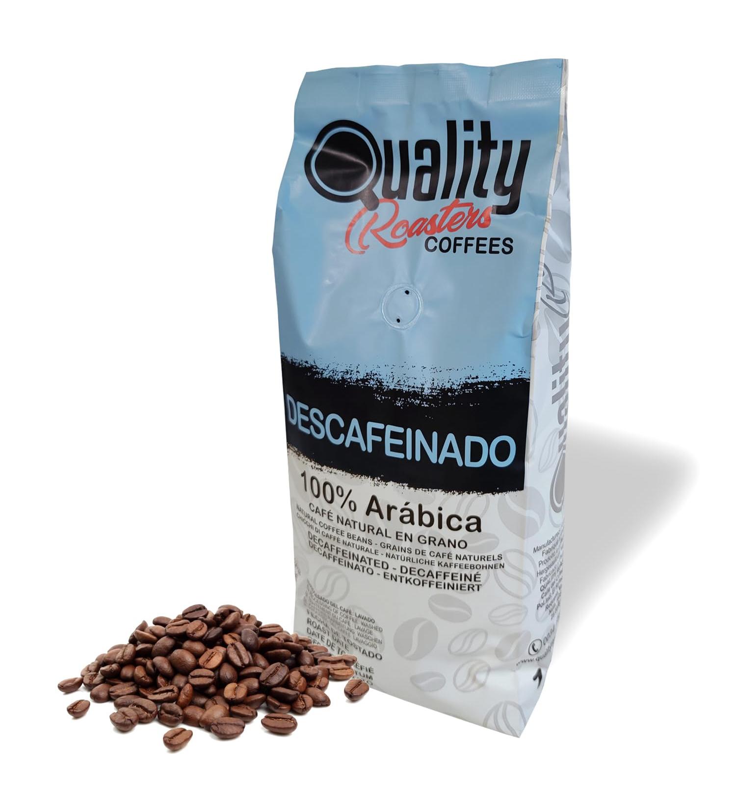Natural coffee beans. Decaffeinated 100% Arabica. 1kg. Smooth taste. Artisanal roaster. - Buy Online on GoSupps.com