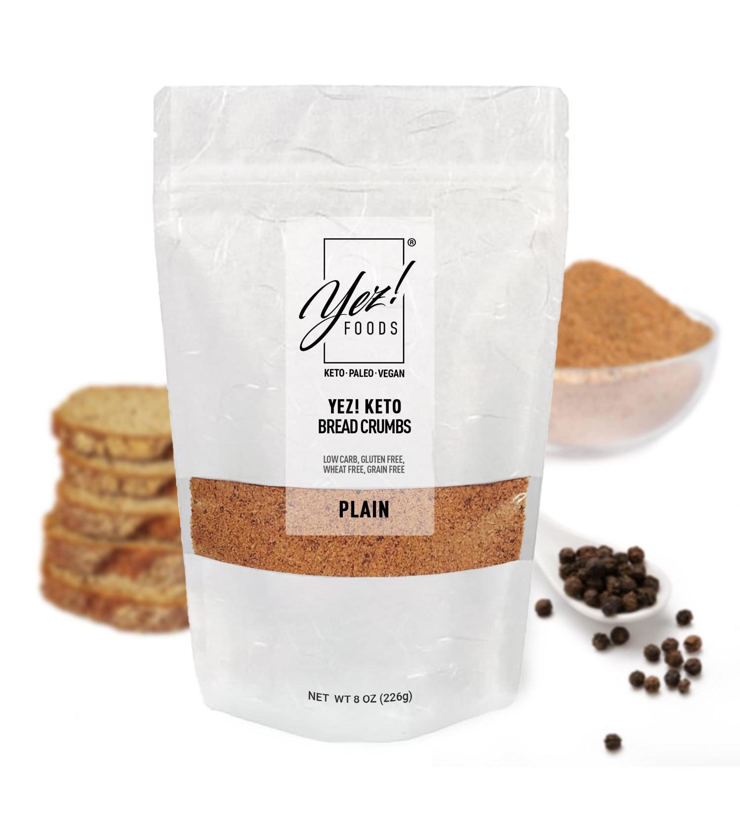 Yez! Foods Artisan Keto Bread Crumbs - Clean Keto  Paleo  Vegan  Low-carb  Gluten-free  Wheat-free  Grain-free  Sugar-free  Soy-free  Diabetic Friendly  Preservatives-free (8 Ounce  Pack of 1) - Buy Online on GoSupps.com