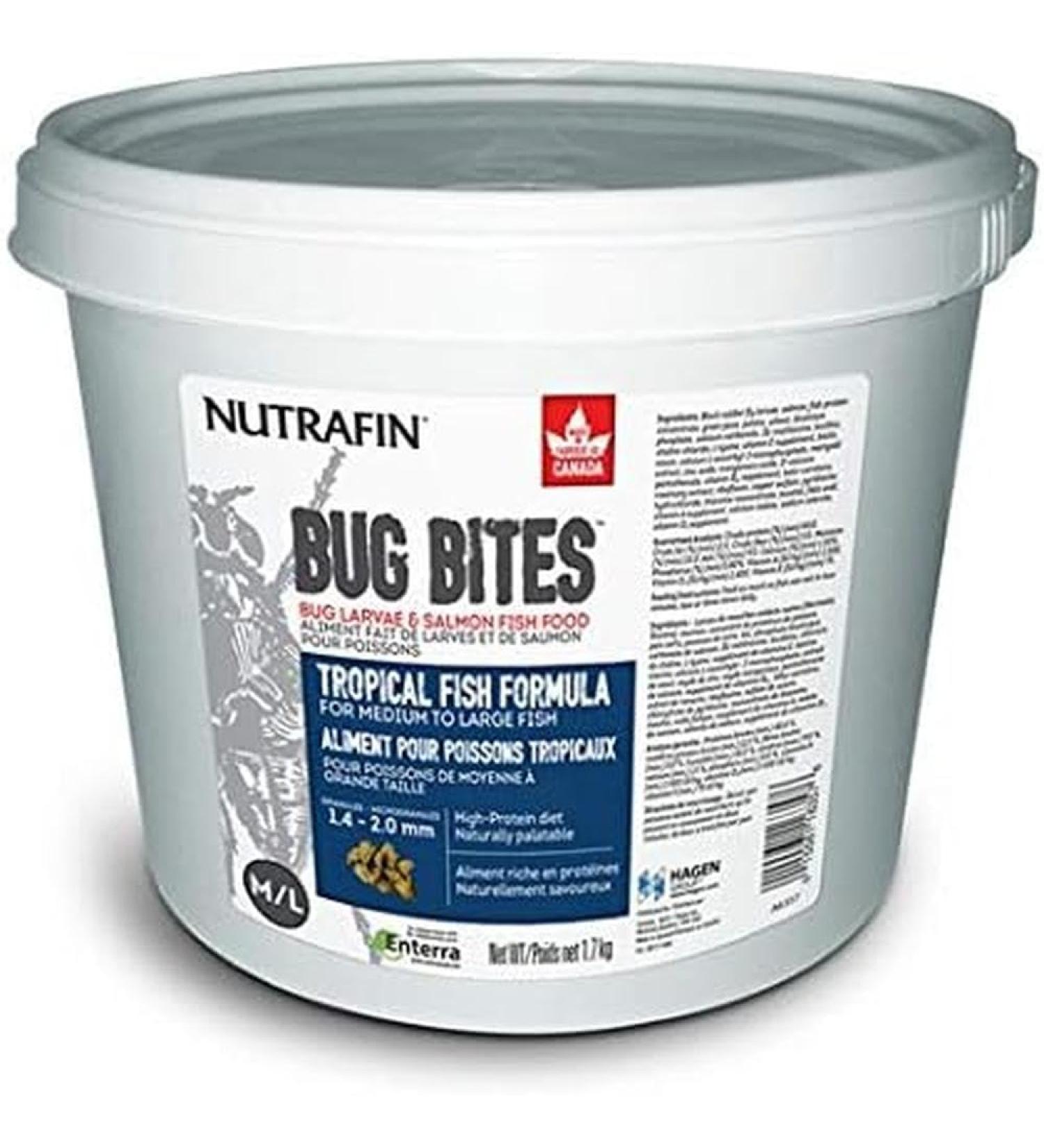 Nutrafin Bug Bites Tropical Formula Medium to Large Fish - 1.4-2.0 mm granules 1.7 kg (3.7 lbs)