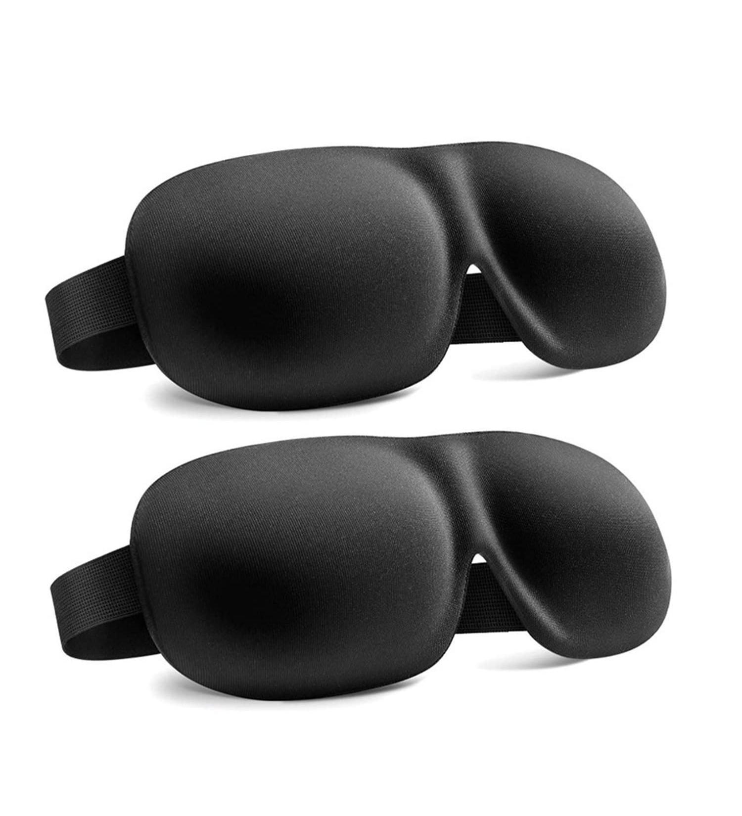 2 Pcs 3D Sleep Eye Mask for Men Women - Ideal for Nap, Travel, Night Shift - Black - Buy Online on GoSupps.com