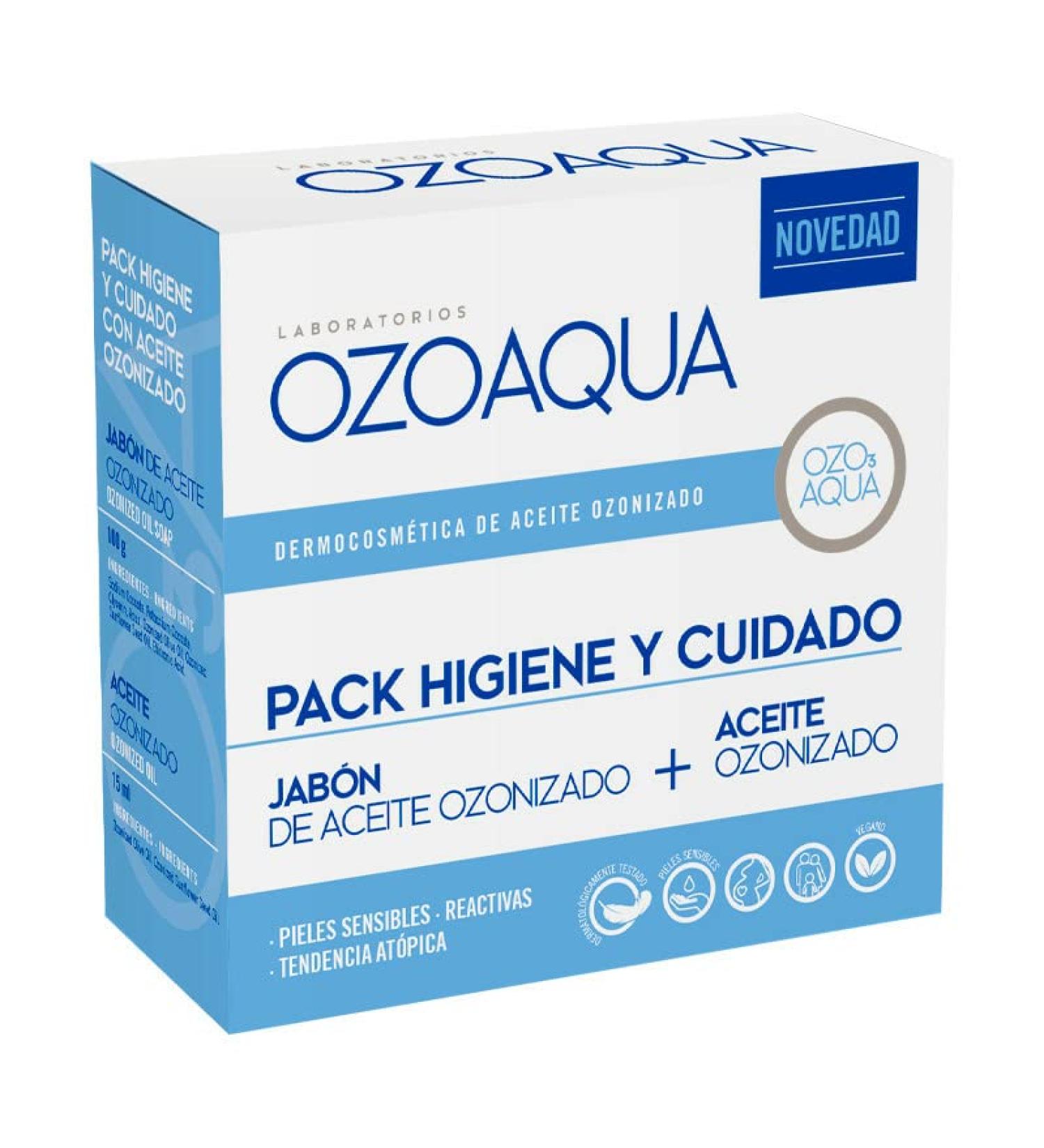 Ozoaqua OZOAQUA Hygiene and Care Pack | OZONIZED OIL SOAP + OZONIZED OIL | MOISTURIZING | ANTI INflammatory | HYGIENISER | ANTIOXIDANT | HEALING | Soothing