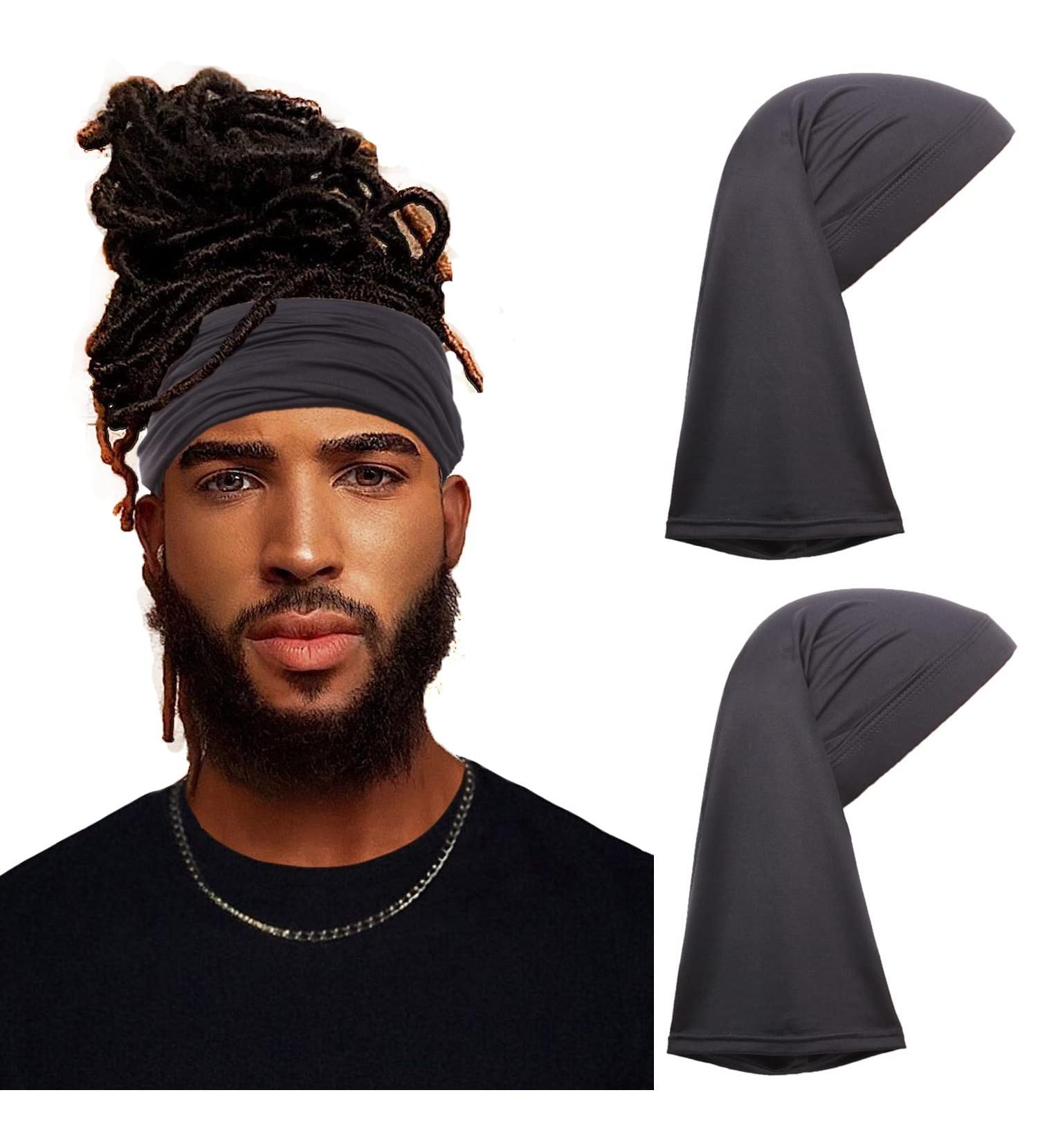 Leeven 2-Piece Wide Elastic Dreadlock Headband and Cap Set - Black | Full Cover Hair Stocking for Sleep | Long Braid Cap for Locs and Braids - Buy Online on GoSupps.com