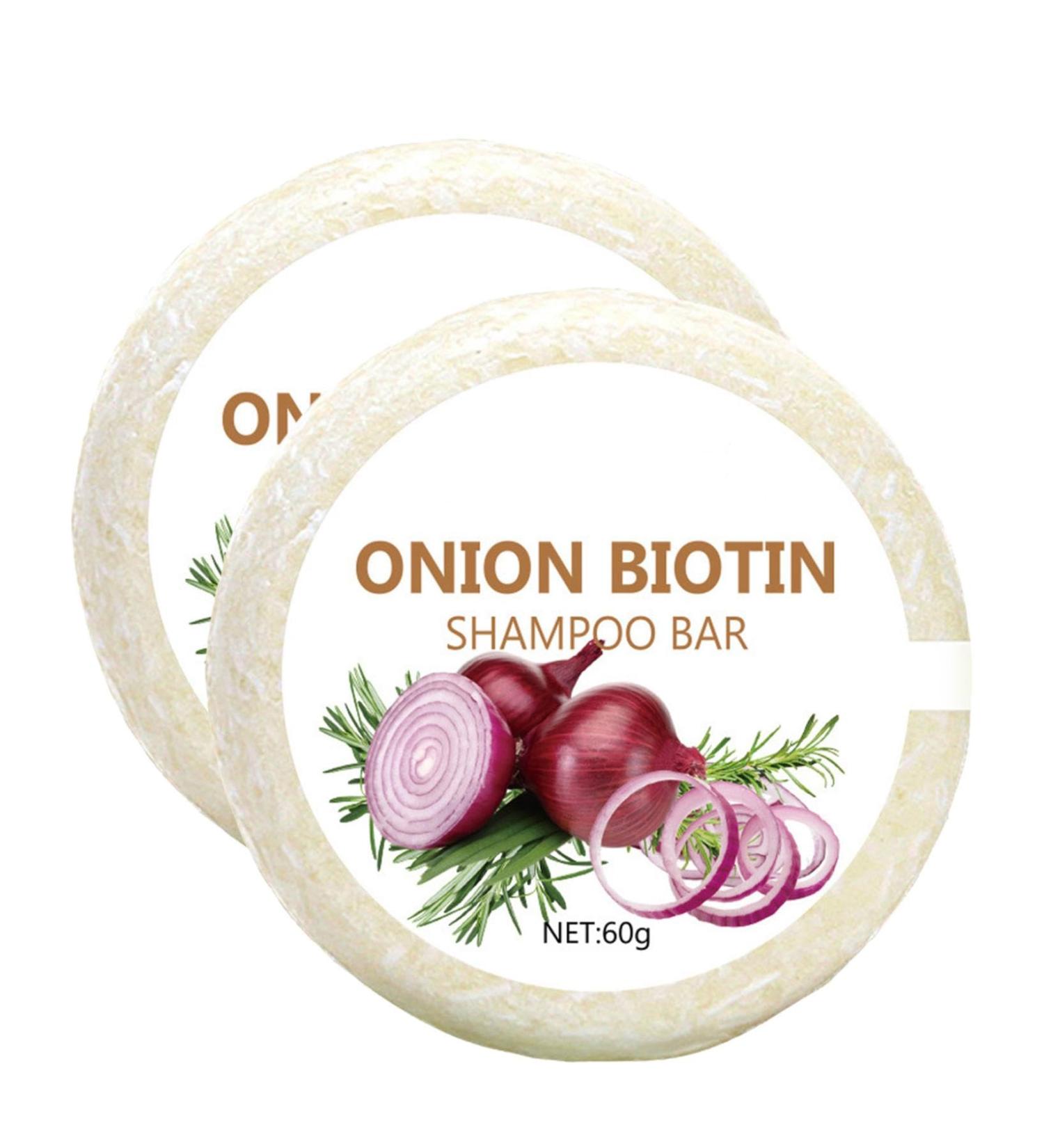  G n rique Onion Shampoo Bar 60g Onion Biotin Shampoo Bar Soft Foam Frizz Control Purifying and Nourishing Conditioner for Adults Men Women and Teenagers (2PCS) - Buy Online on GoSupps.com
