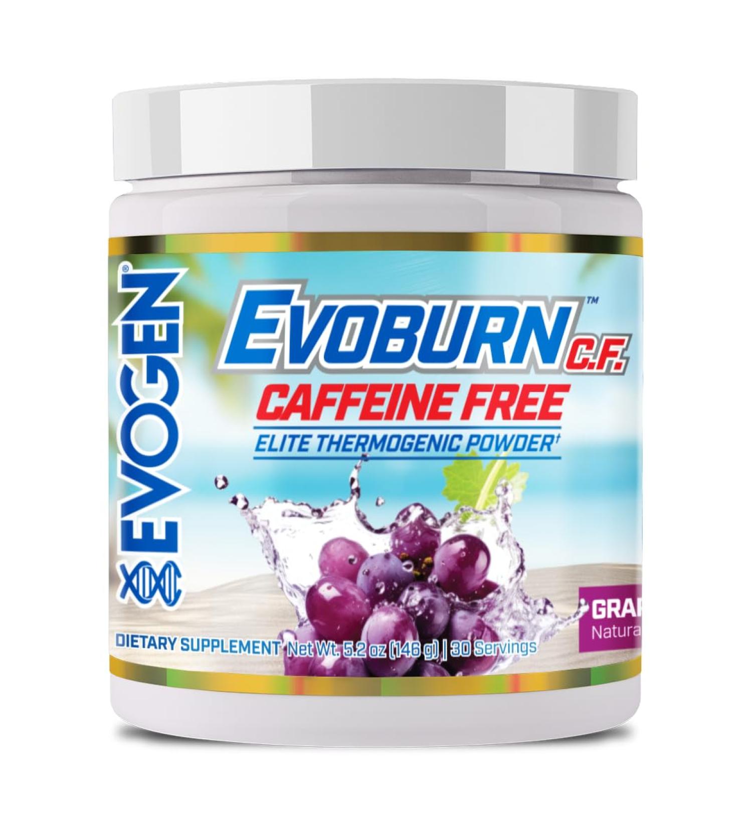 Evogen Evoburn Caffeine Free- Thermogenic Fat Burner for Men & Women | Energy & Focus | Advanced Metabolism Booster Fat Burner Formula with MitoBurn & Caffeine | Grape Blast | 30 Servings - Buy Online on GoSupps.com
