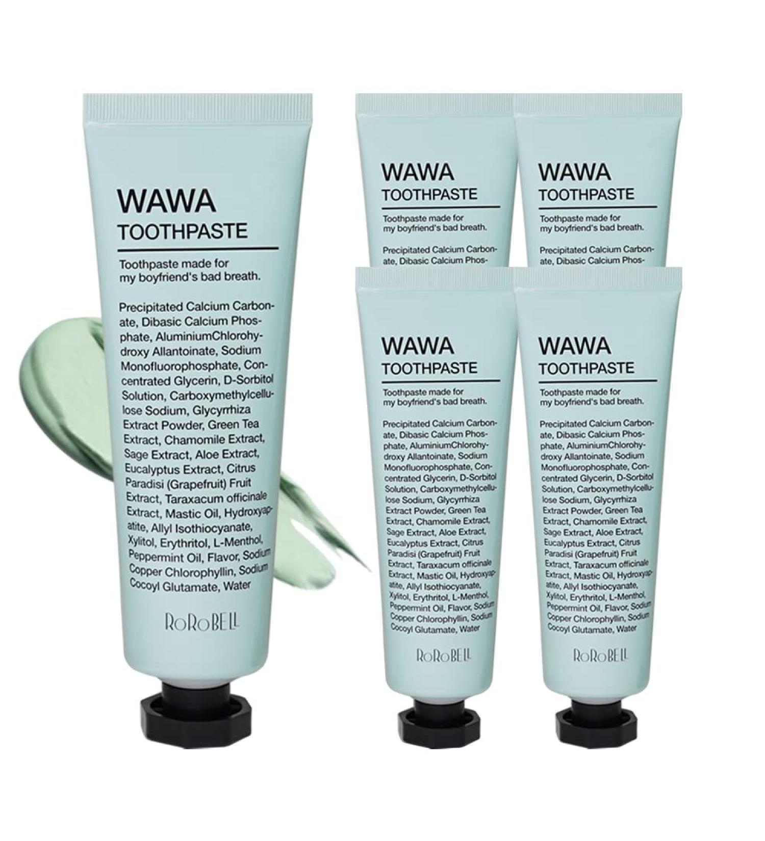 ROROBELL Wawa Toothpaste for Bad Breath & Sensitive Teeth | Peppermint Wasabi Formula | 3.53 fl.oz (Pack of 5) - Buy Online on GoSupps.com