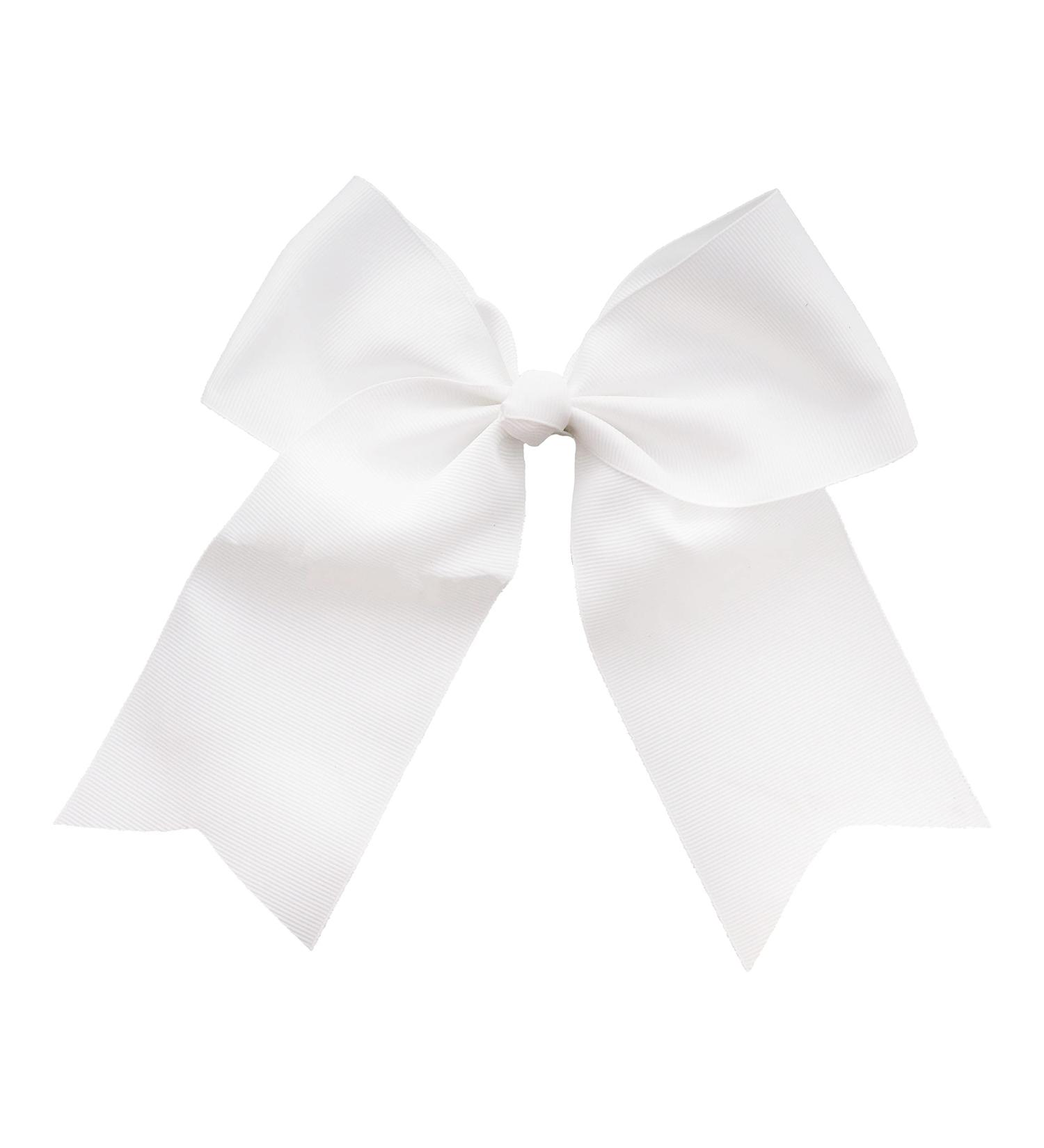 White Jumbo Bow Clip with Tails - Elegant Hair Accessory for Women - Buy Online on GoSupps.com