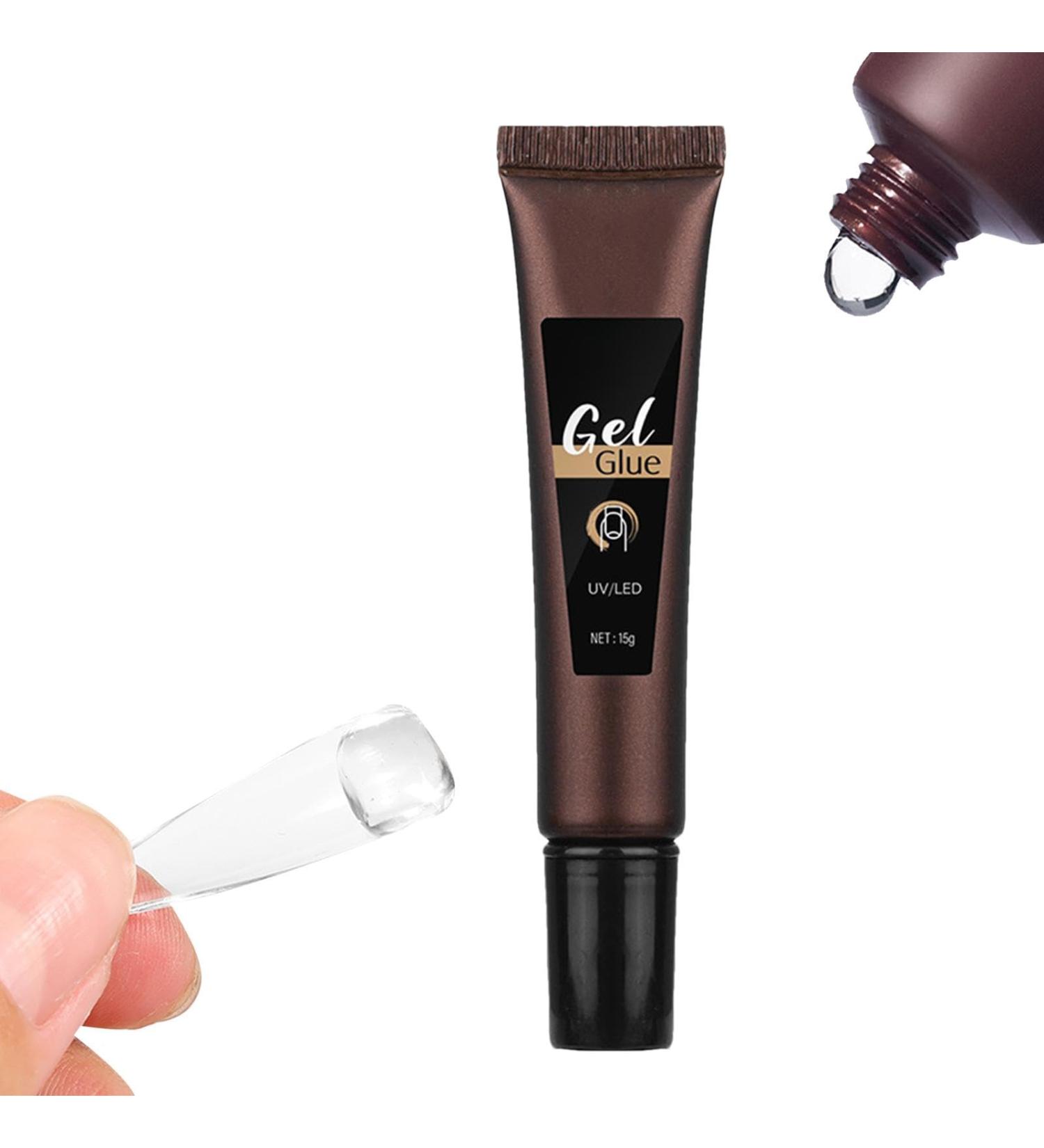 Gel Nail Tip Glue Gel Glue Nail Glue Base Gel Strong Glue Long-Lasting Soft Gel Glue Nail Tips Gel Extension Glue Gel Glue for Rhinestone Nails round mouth - Buy Online on GoSupps.com