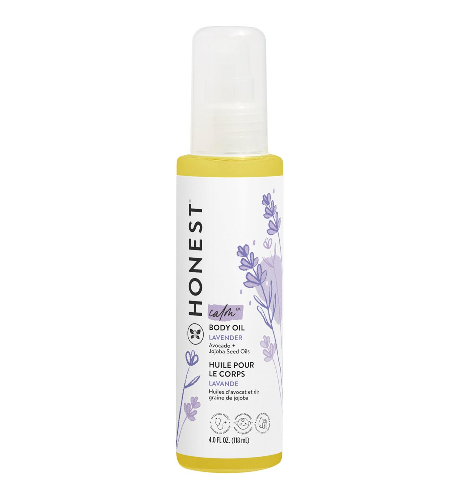 The Honest Company Lavender Infused Calming Body Oil for Babies | Organic Plant-Based Hypoallergenic | 4 fl oz - Gentle Skin Care Solution - Buy Online on GoSupps.com