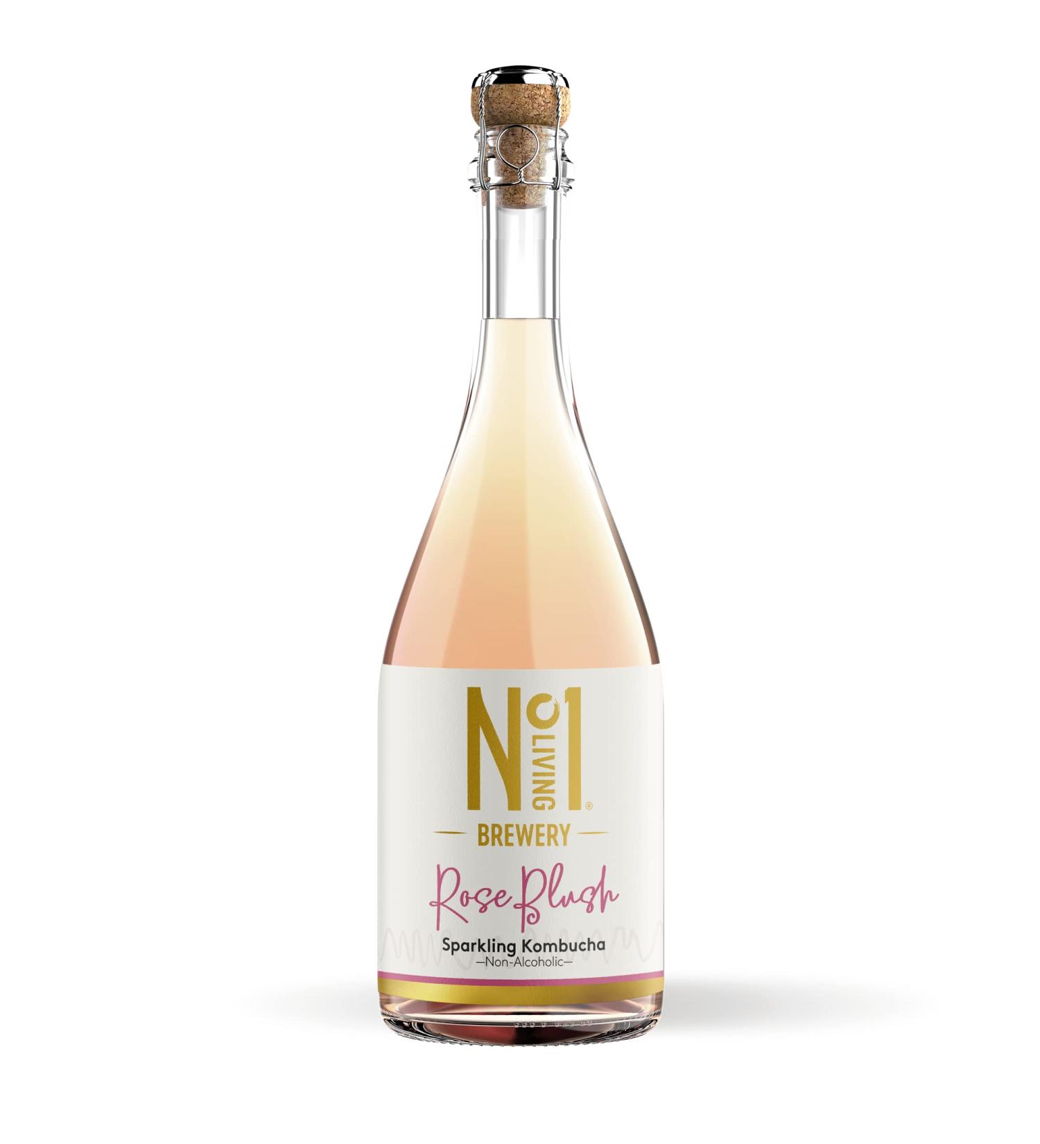 No.1 Living Kombucha Drink Brewery: Rose Blush Great Tasting Alcohol-Free Kombucha with Live Cultures Lightly Sparkling 100% Natural Vegan (1) - Buy Online on GoSupps.com