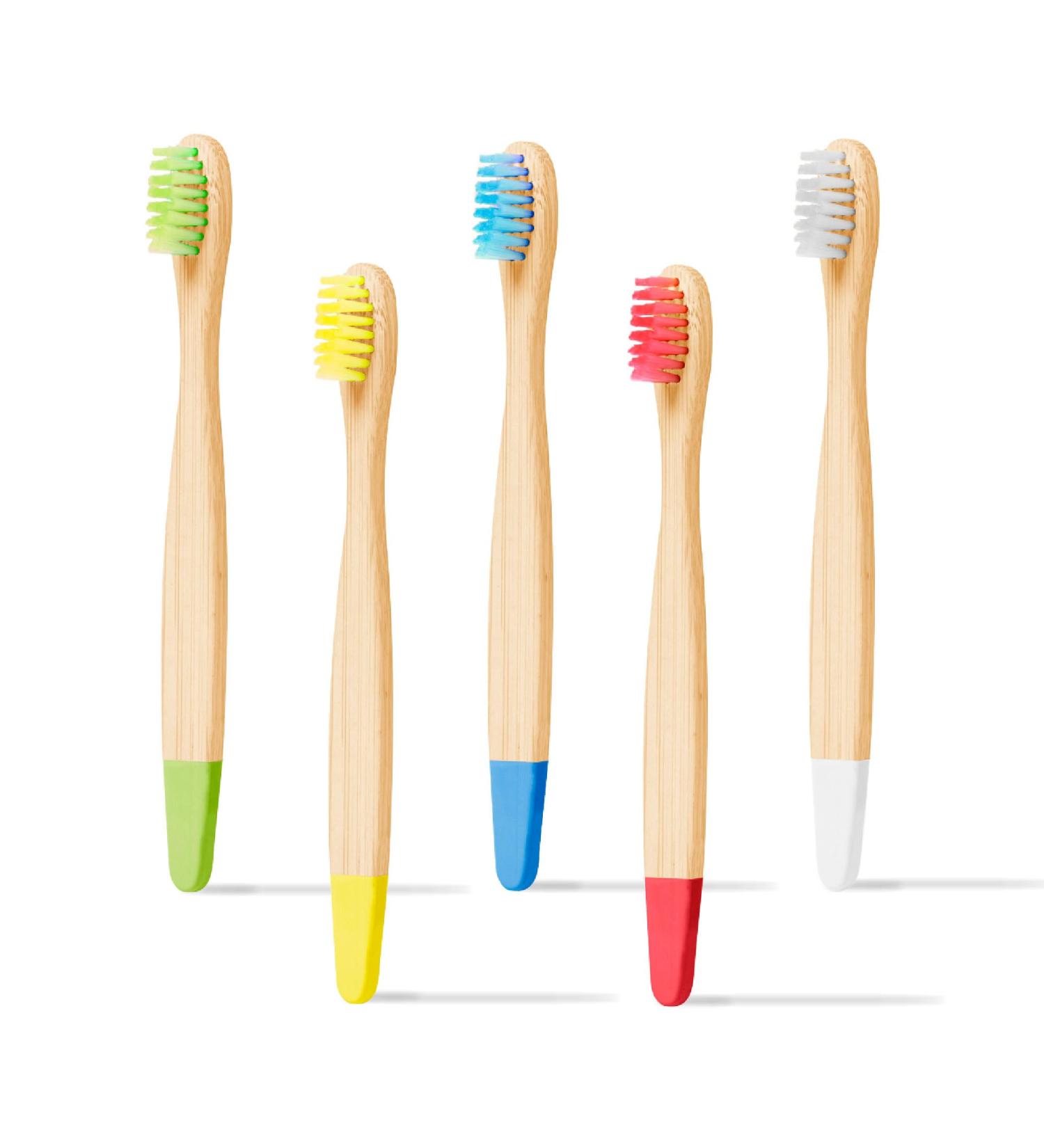 5-Pack Bamboo Toothbrushes for Kids - Soft Bristles Fun Colors | Eco-Friendly & Biodegradable Dental Care - Buy Online on GoSupps.com