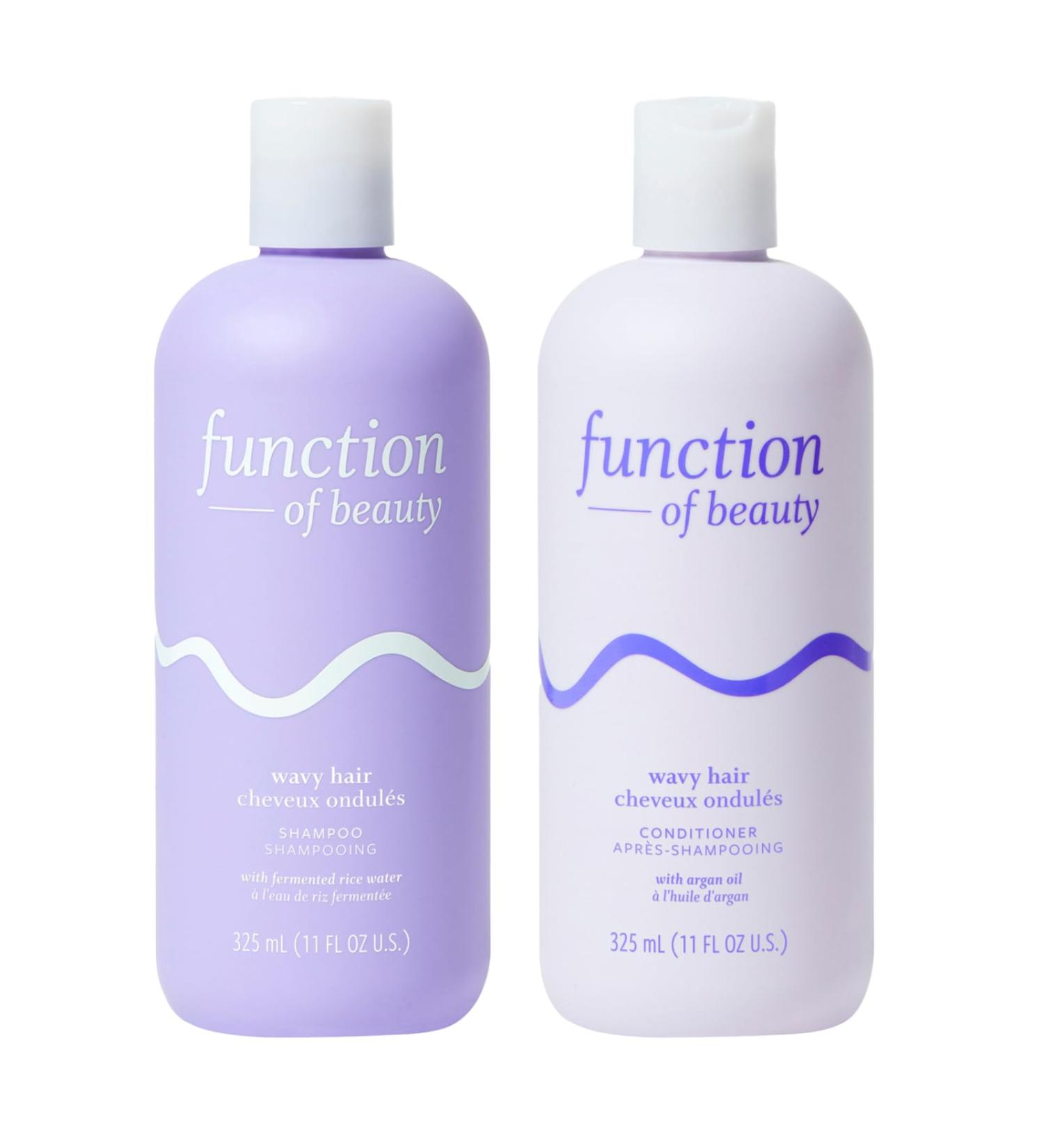 Function of Beauty Custom Shampoo & Conditioner Set for Wavy Hair | Sulfate-Free Fermented Rice Water & Argan Oil | 11 oz Each - International Shipping Available - Buy Online on GoSupps.com