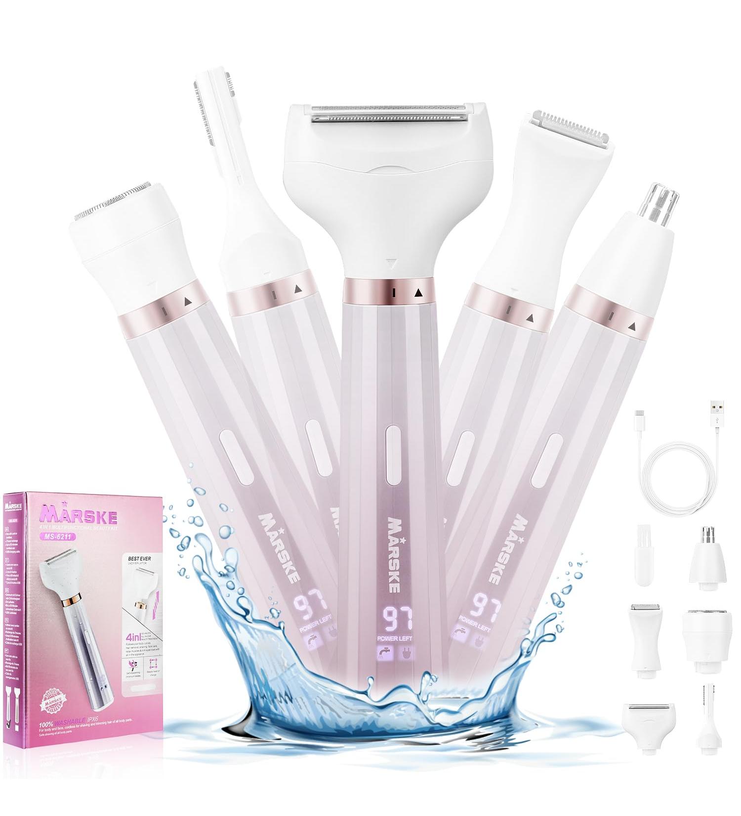 Shop 5-in-1 Electric Razors for Women | Painless Facial Hair Remover & Rechargeable Bikini Trimmer - Wet/Dry Use - Buy Online on GoSupps.com