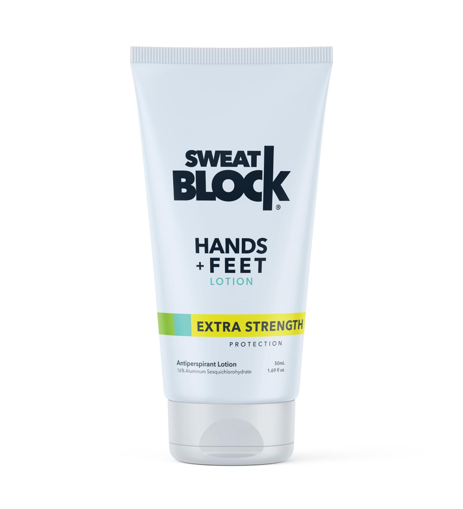SweatBlock Antiperspirant Lotion for Hands & Feet Proven to Reduce Tough Sweating Reduce Hand & Foot Sweat & Smelly Feet Safe Effective Anti Sweat Lotion for Women & Men 50mL - Buy Online on GoSupps.com