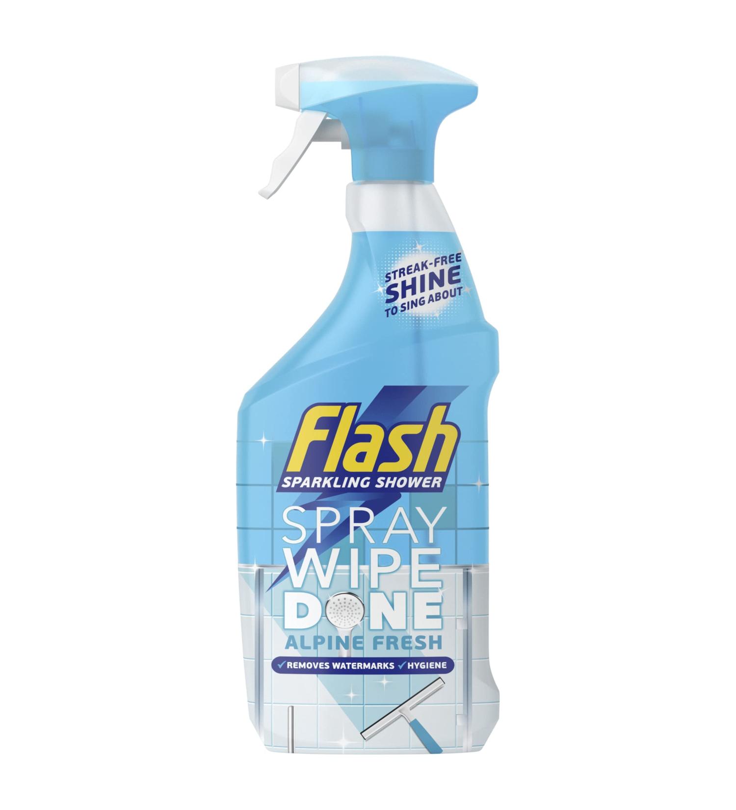 Flash Spray.Wipe.Done. Shower Multi Purpose Cleaning Spray Alpine Fresh 800ML Sparkling Clean In A Flash